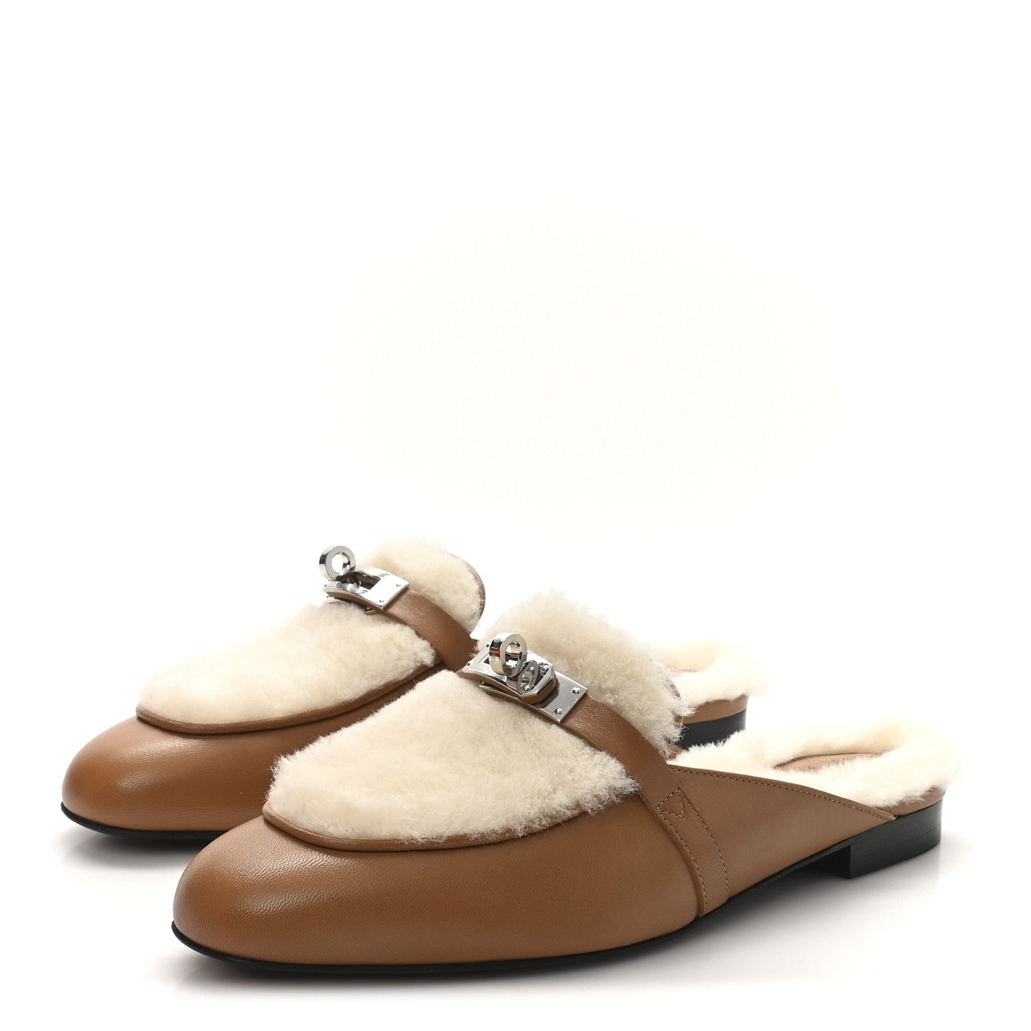 Goatskin Shearling Womens Oz Mules 38.5 Naturel Ecru