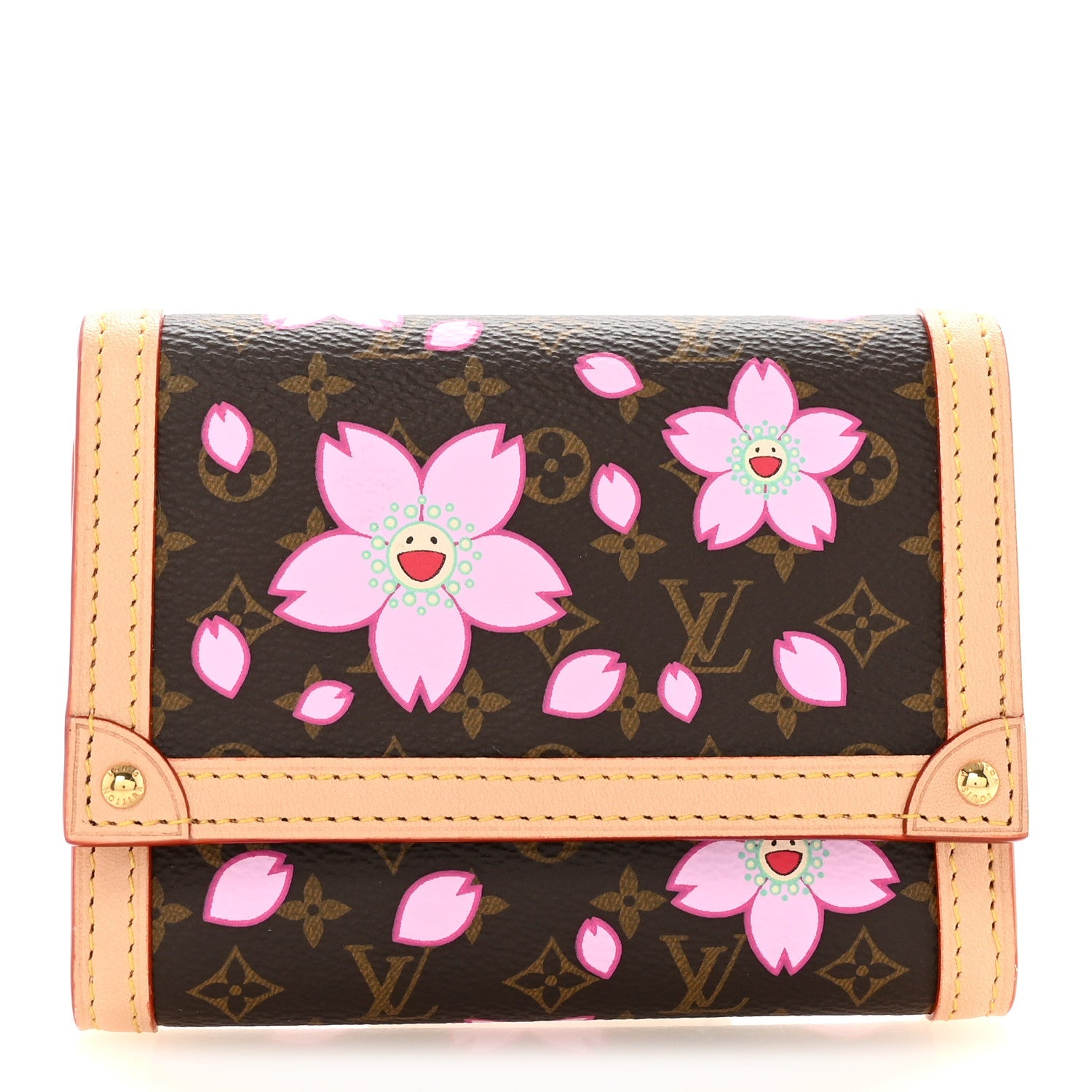 LV X TM Monogram Cherry Blossom Victorine Wallet Sakura Brown