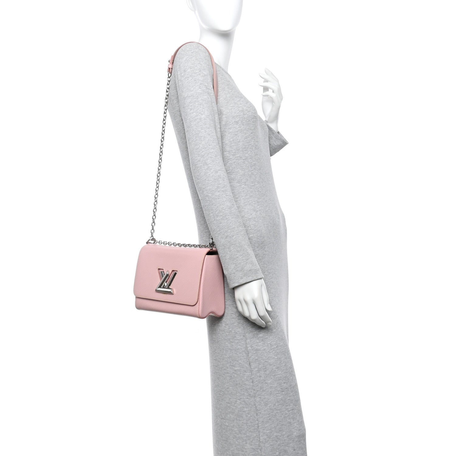 Epi Twist Shoulder Bag MM Rose Ballerine