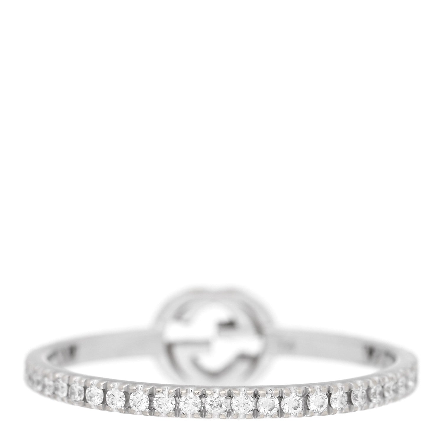 18K White Gold Diamond Interlocking G Ring  53 6.5