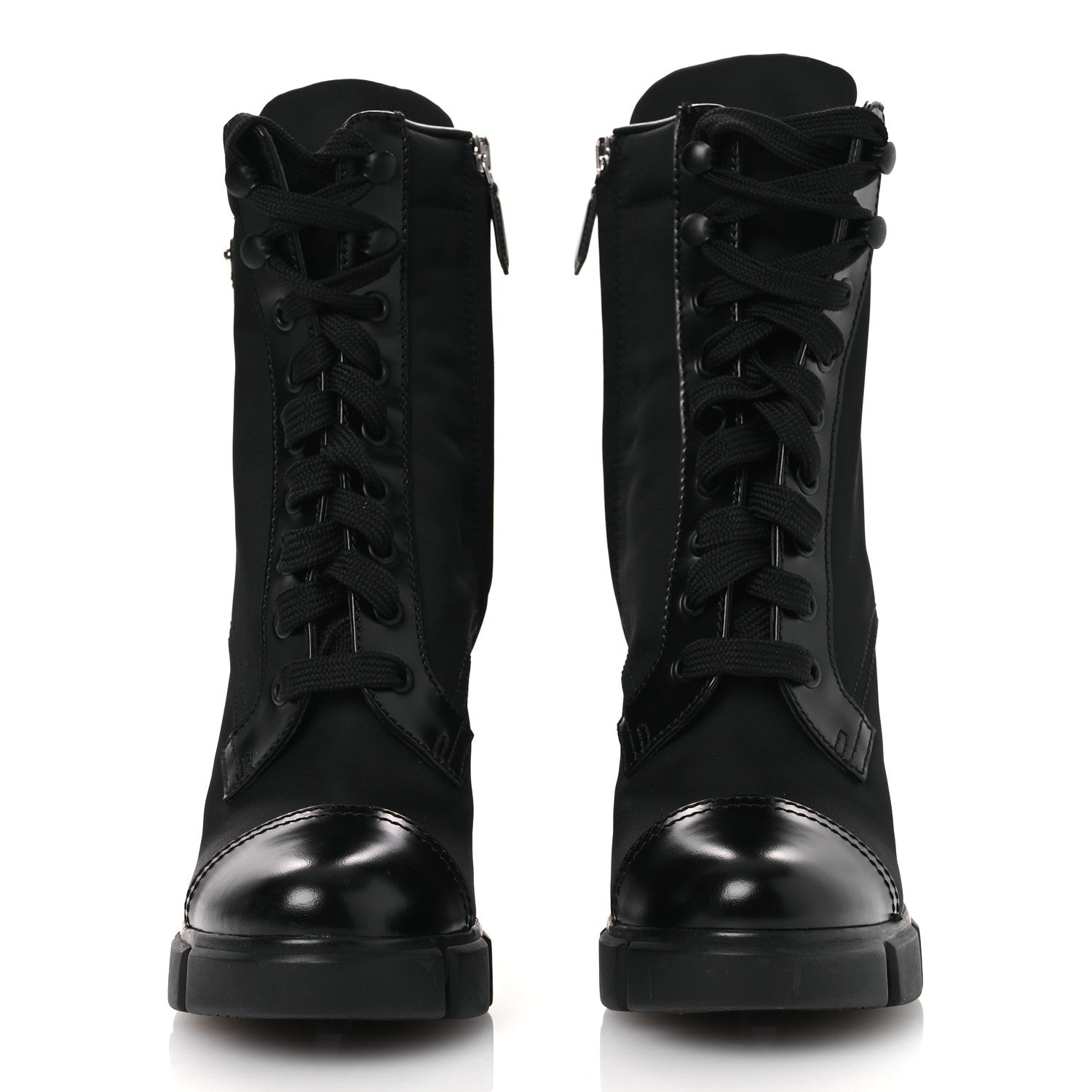 Spazzolato Re-Nylon Metal Triangle Logo 110mm Ankle Boots 36.5 Black