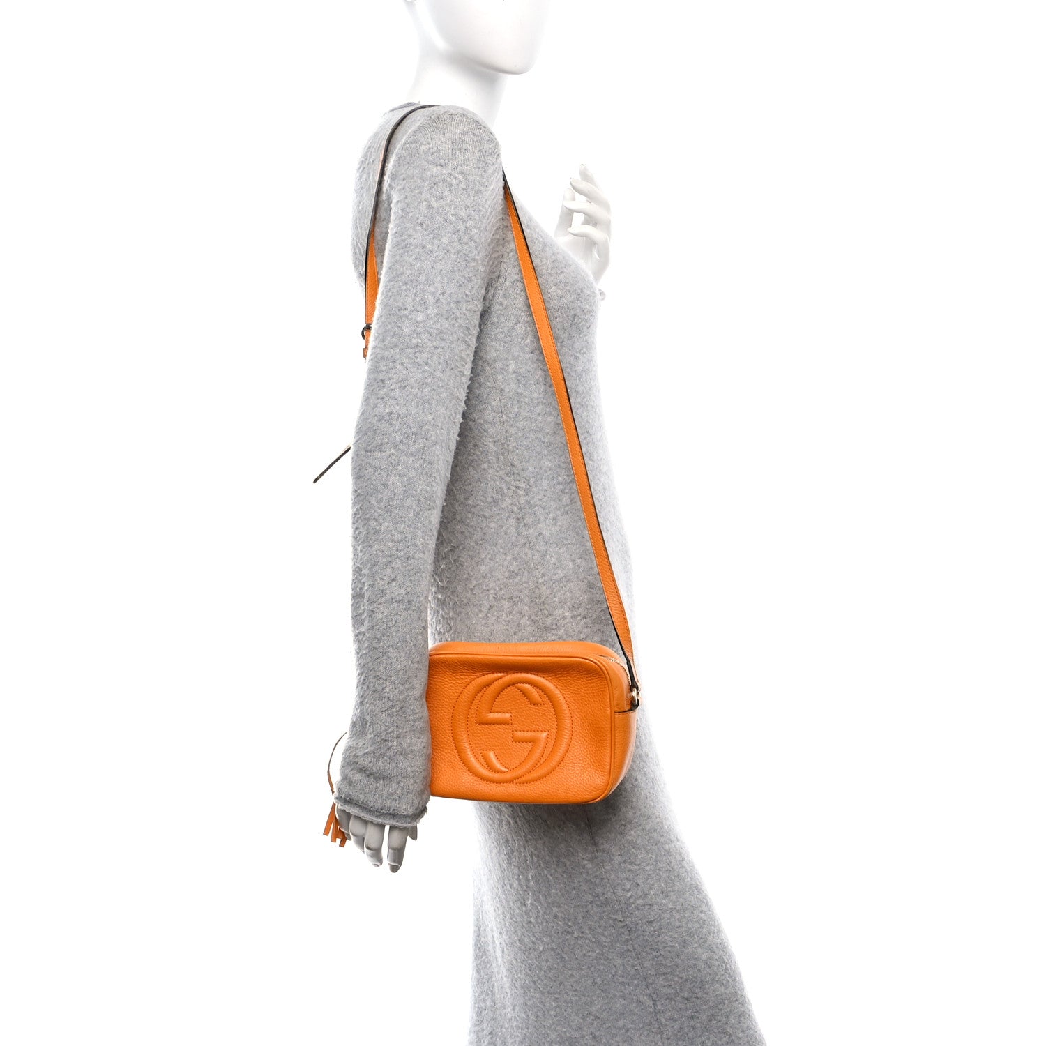 Pebbled Calfskin Small Soho Disco Bag Curcuma