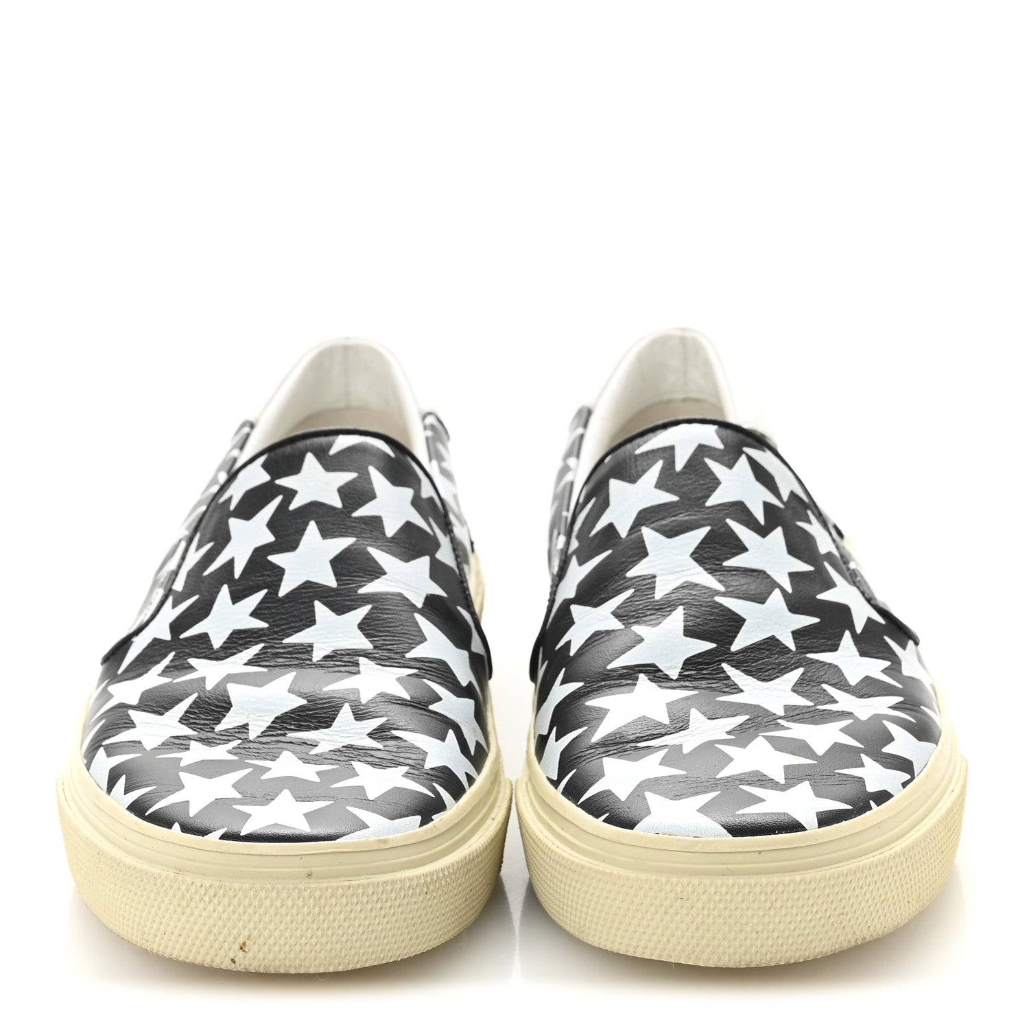 Calfskin Star Skate Slip On Sneakers 37 Black Blue Optique