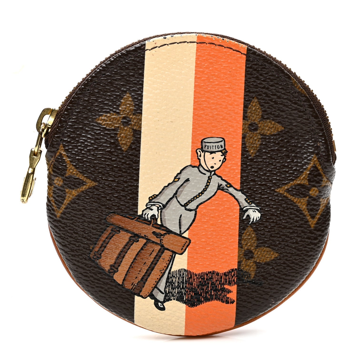 Monogram Groom Round Coin Purse