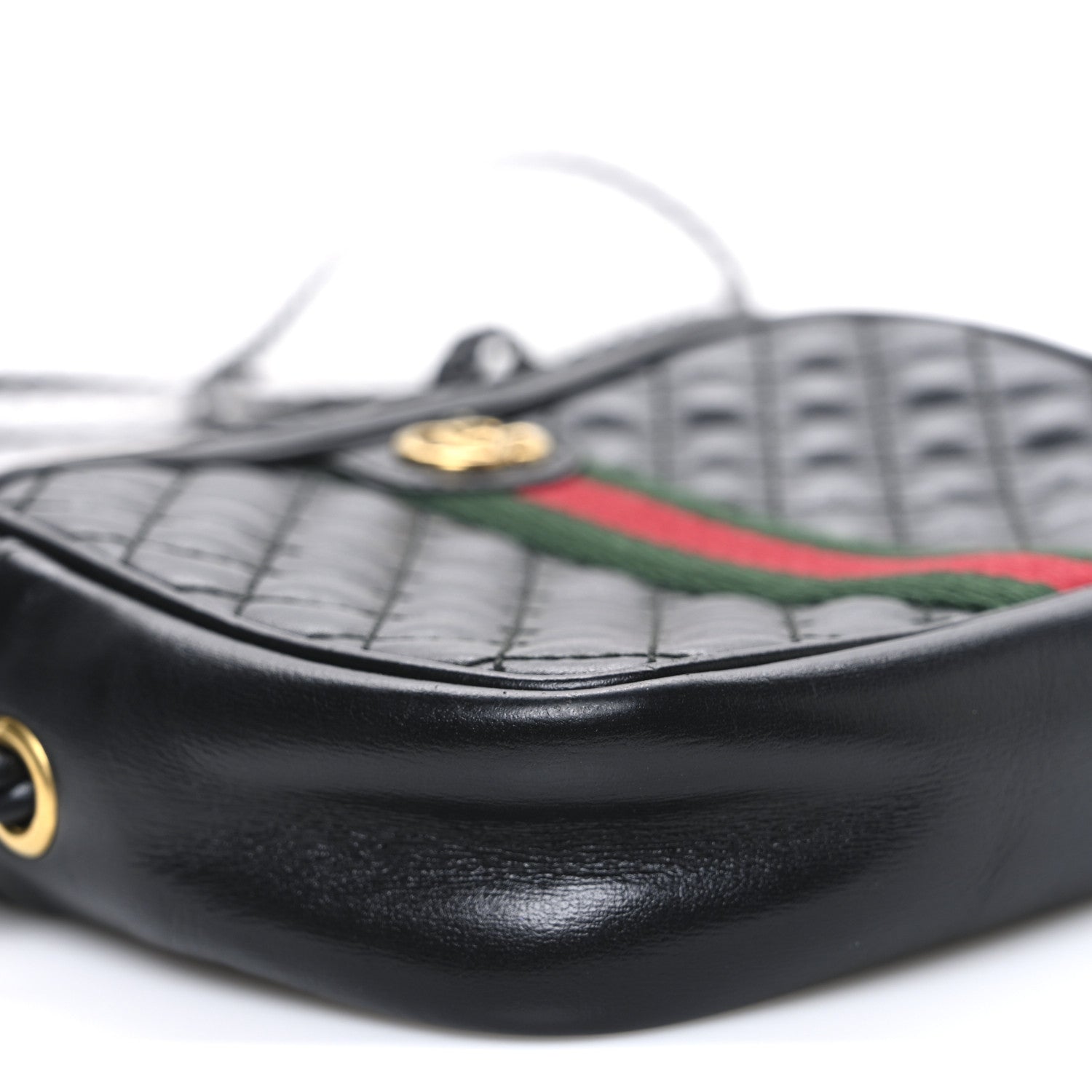 Calfskin Trapuntata Web Mini GG Shoulder Bag Black