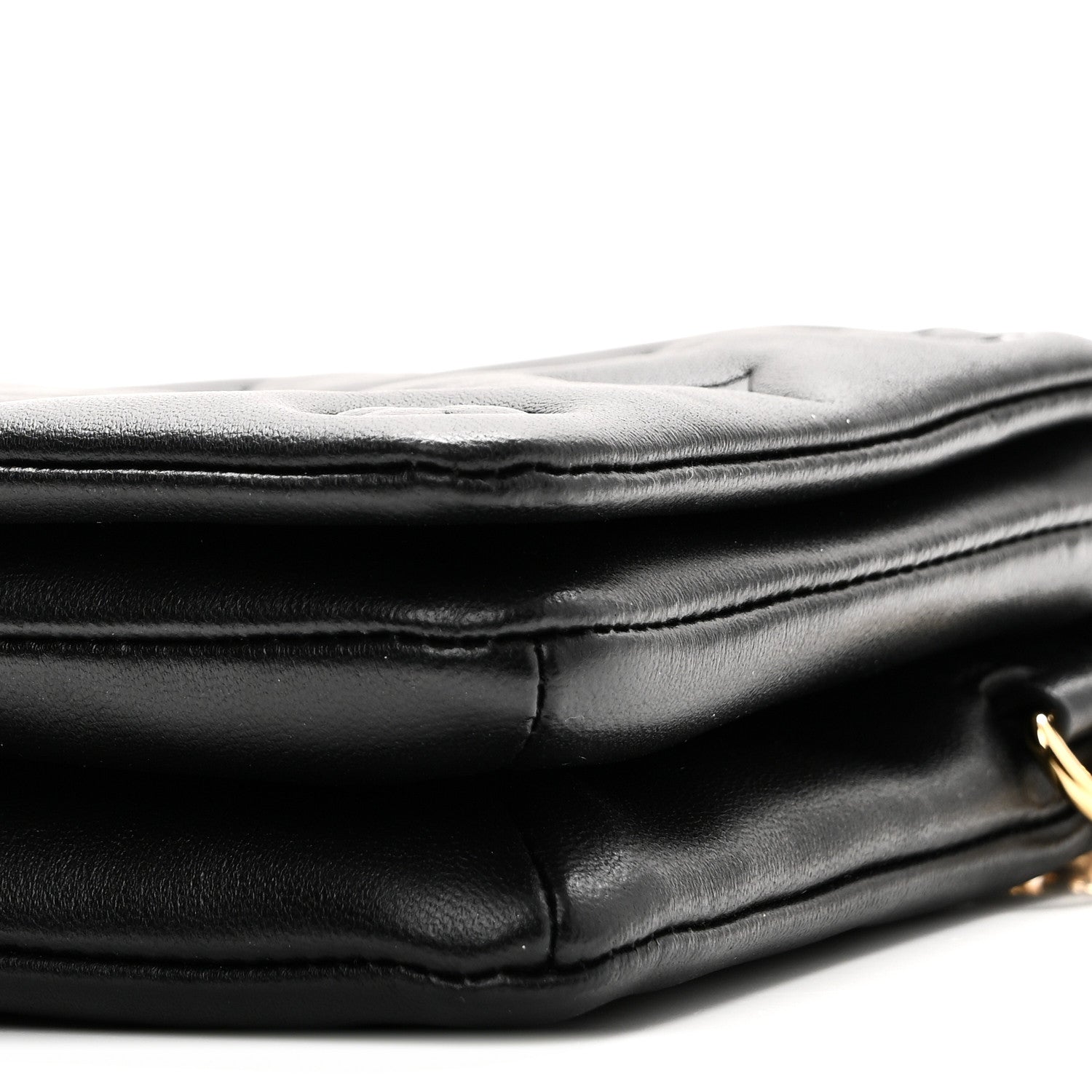 Lambskin Embossed Monogram Pochette Coussin Black