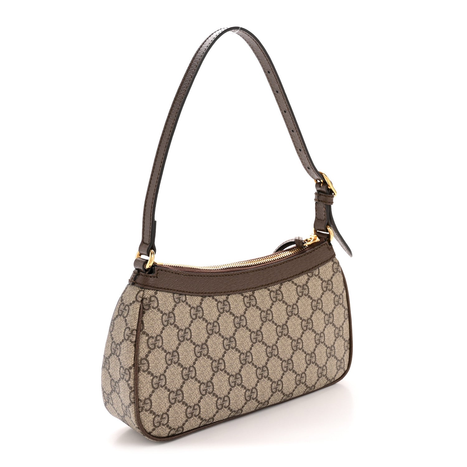 GG Supreme Monogram Textured Dollar Calfskin Small Ophidia Hobo Beige Ebony New Acero
