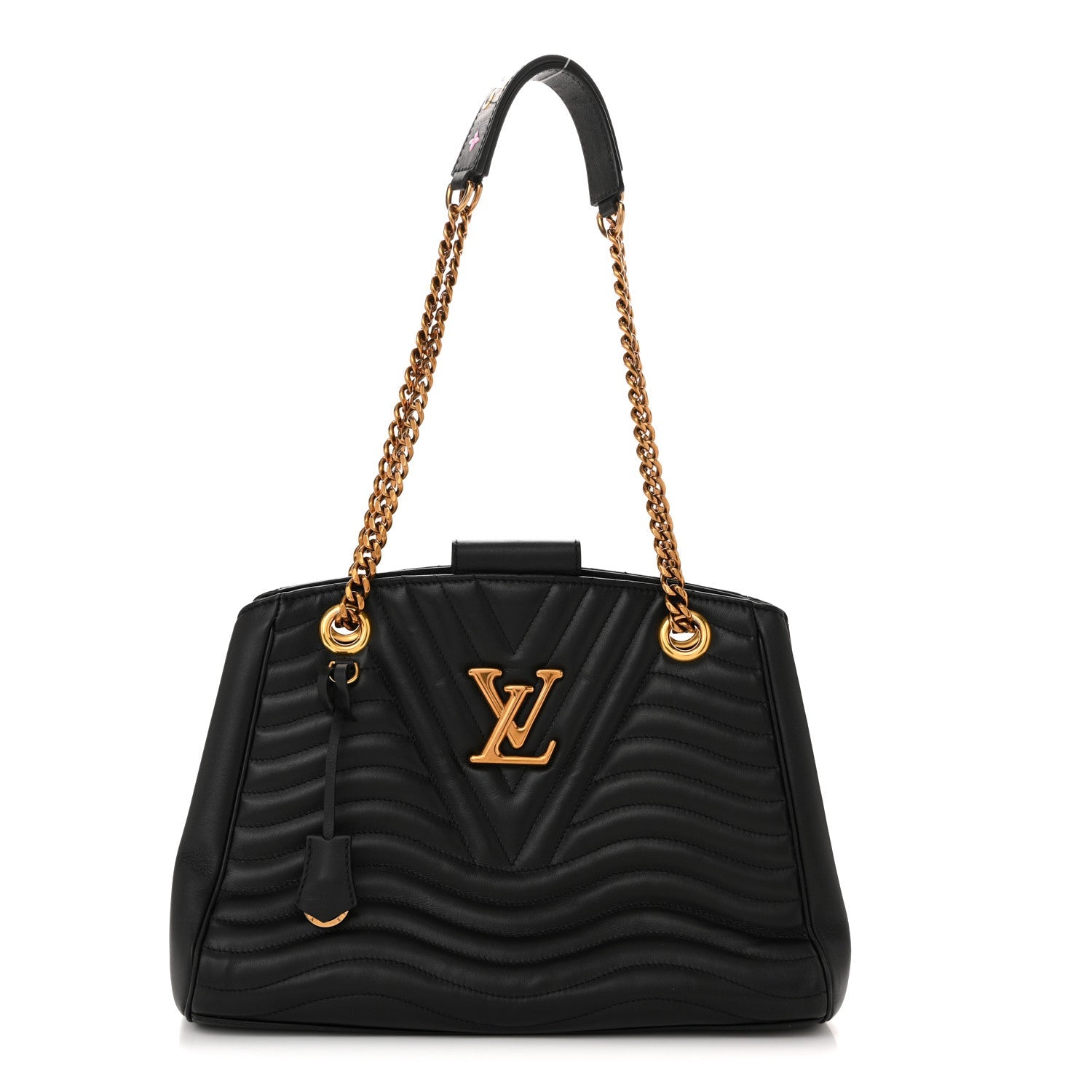 Calfskin New Wave Chain Tote Black