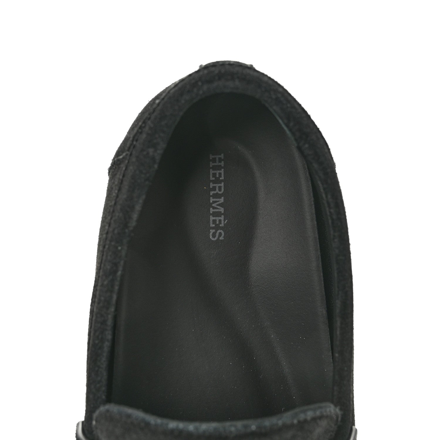 Suede Calfskin Womens Lazy Loafers 41 Black
