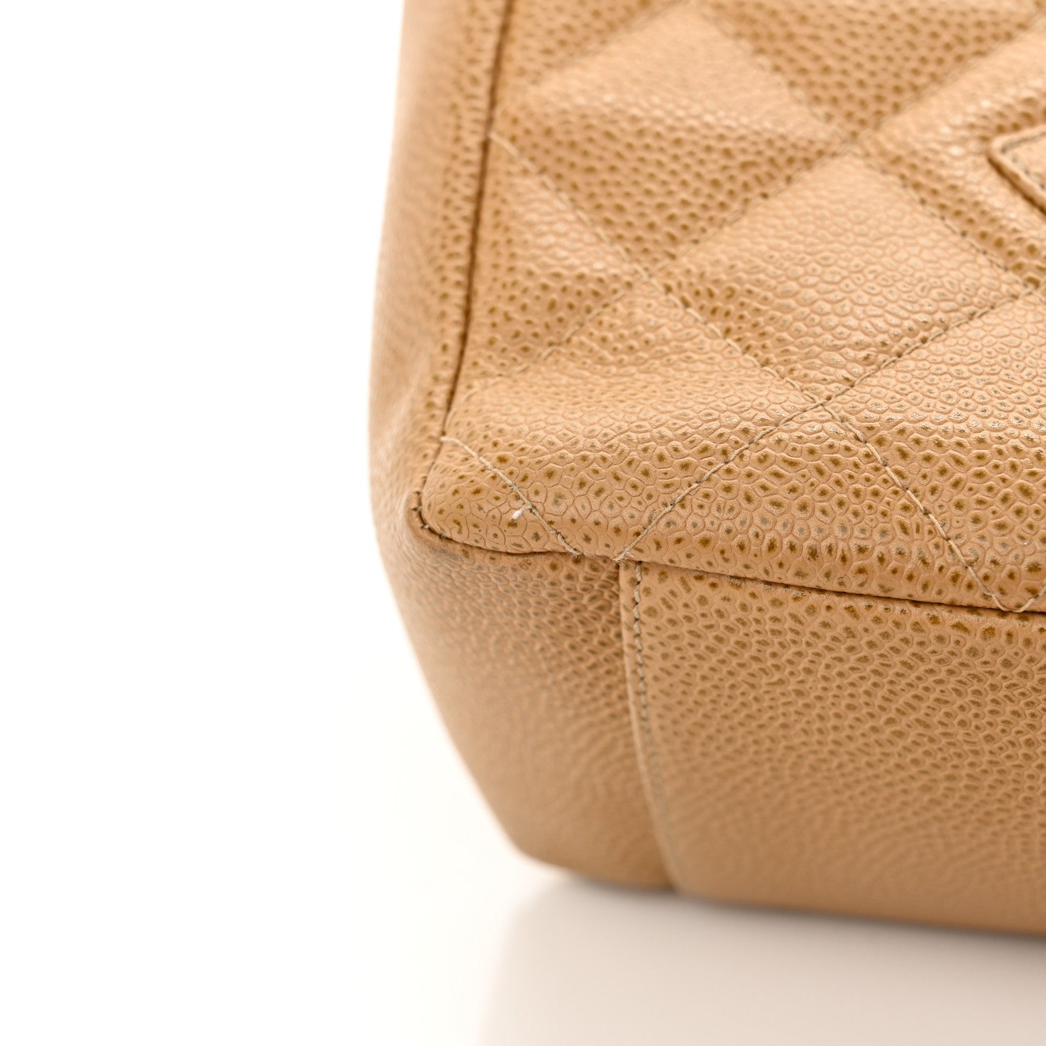 Caviar Quilted Petit Shopping Tote PST Dark Beige