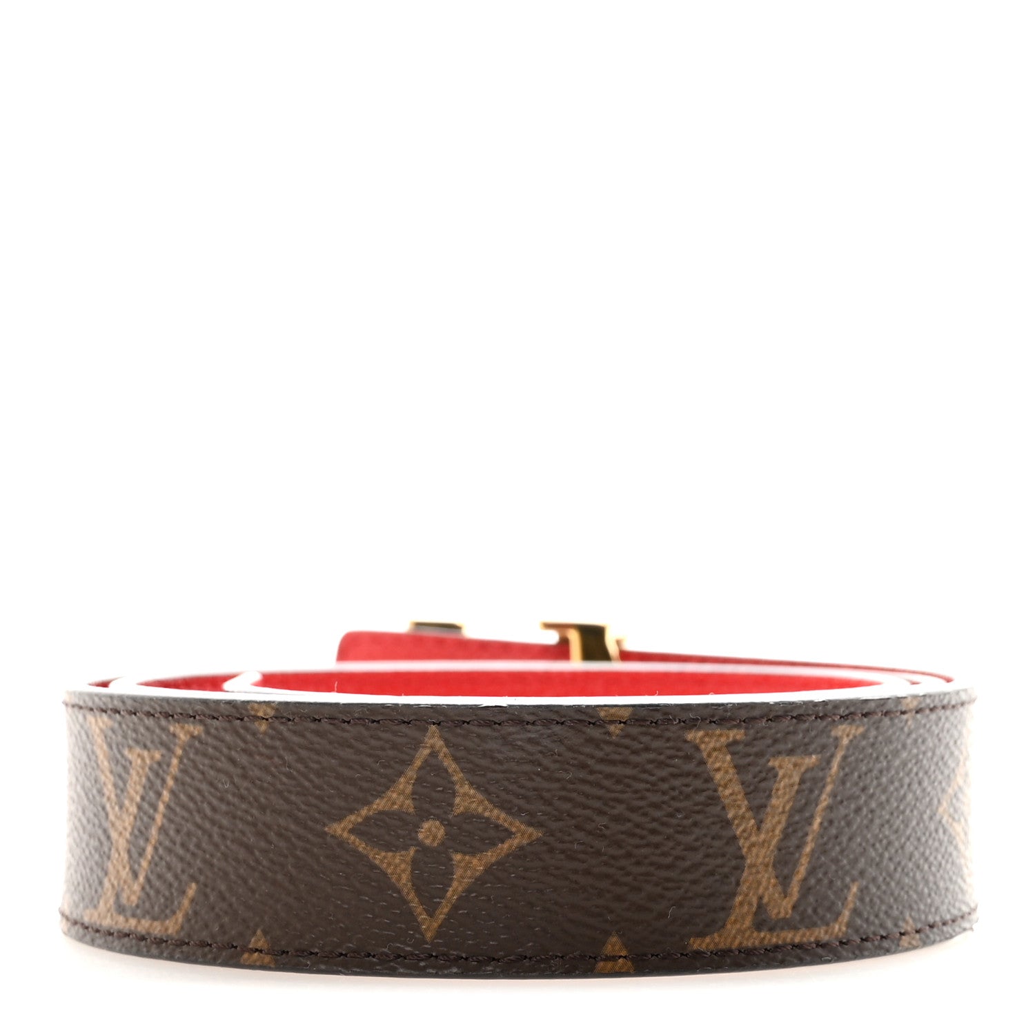 Monogram 30mm LV Initiales Reversible Belt 80 32 Coquelicot