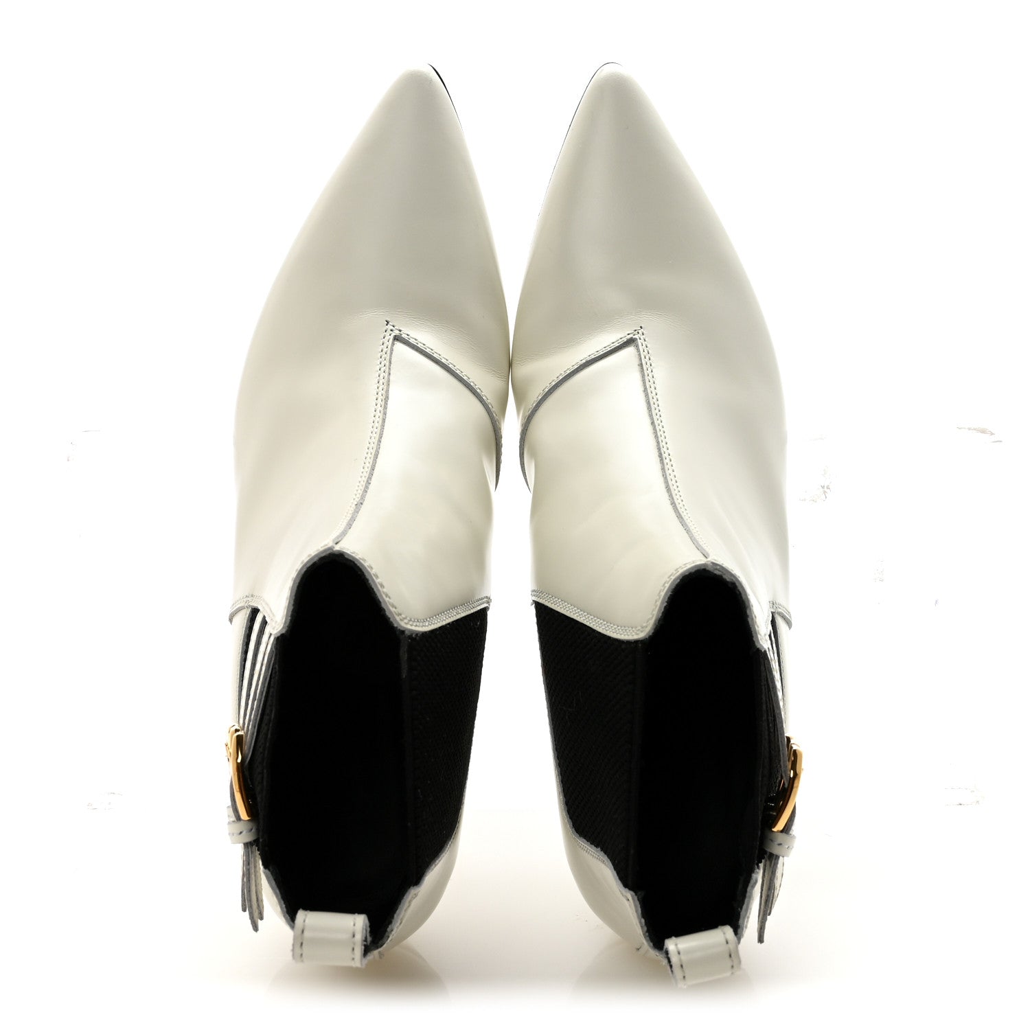 Cordovan Lux Ankle Booties 37.5 Dusty White Black