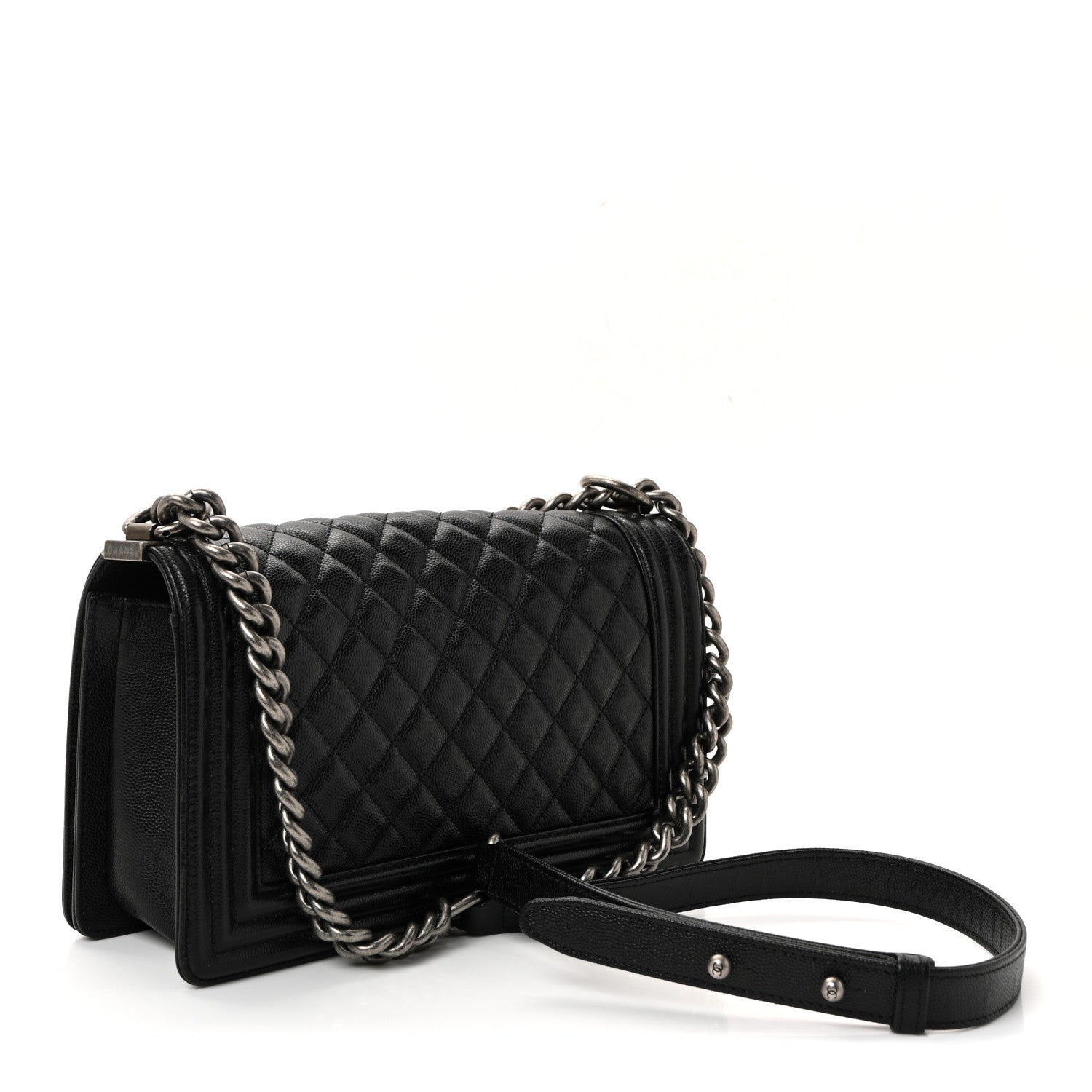 Caviar Quilted Medium Boy Flap Black