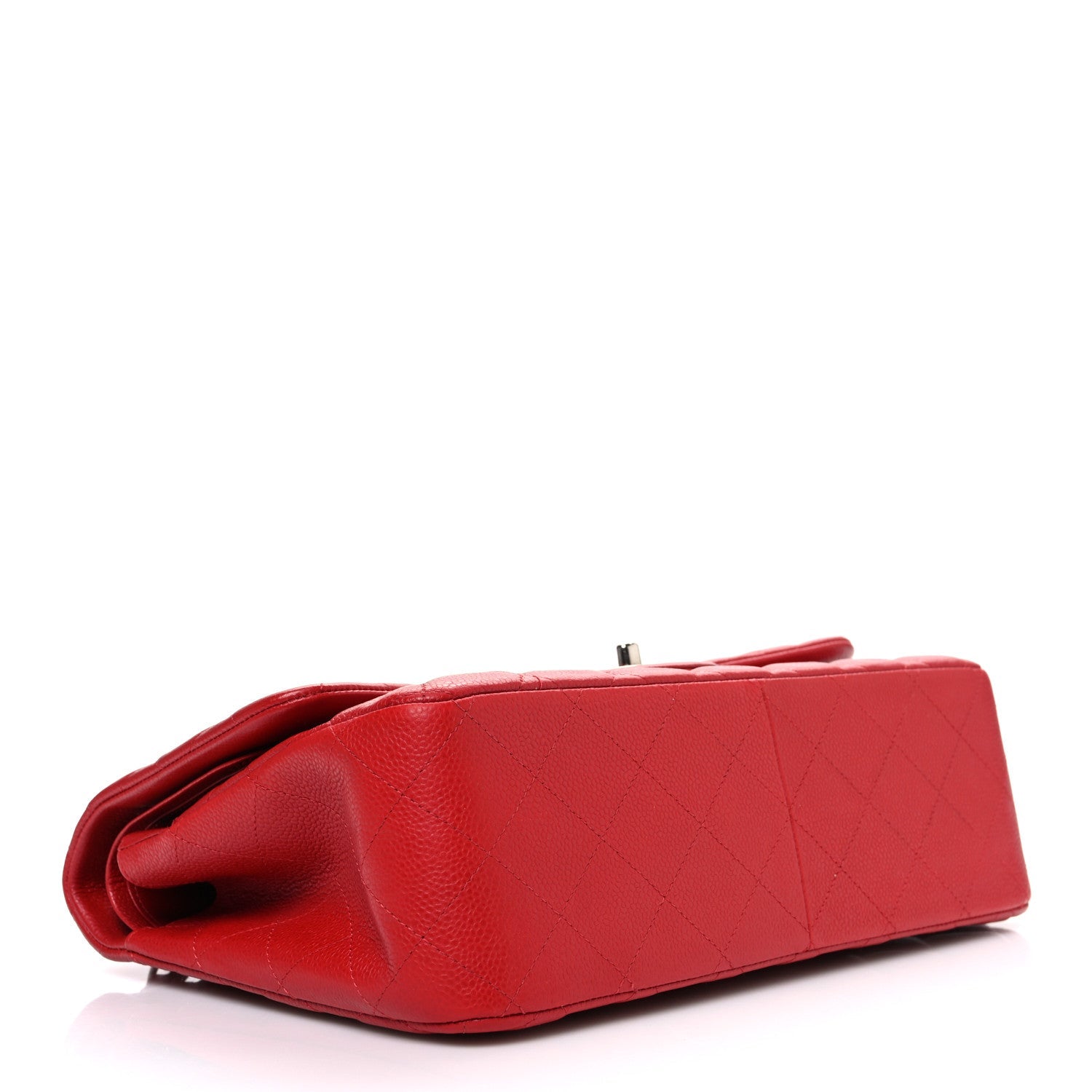 Caviar Quilted Jumbo Double Flap Red