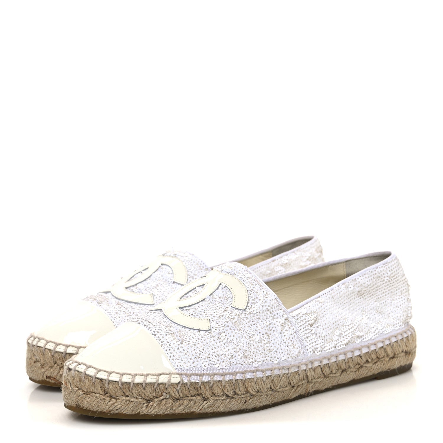 Patent Sequin CC Espadrilles 39 White