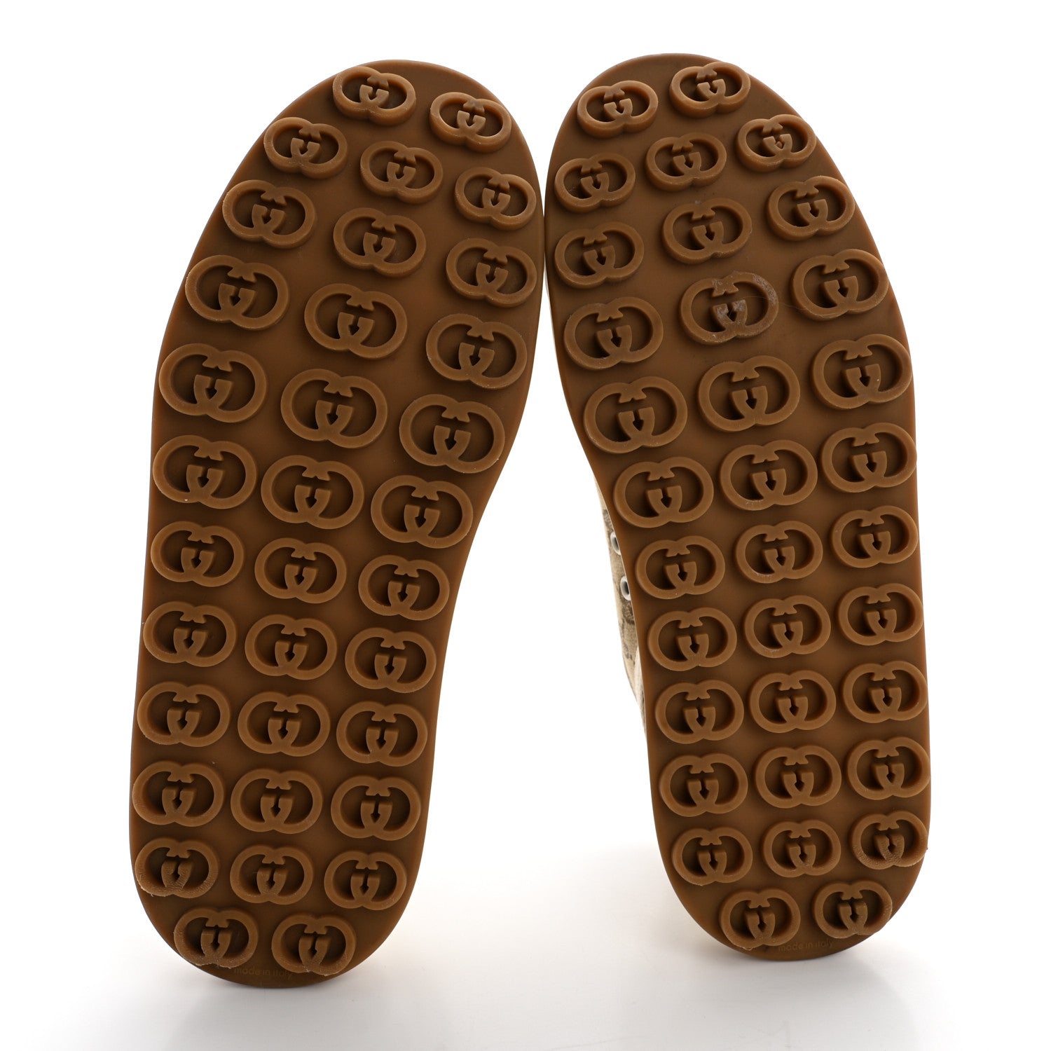 GG Monogram Mens 1977 Tennis Platform 52mm Sneakers 8 Beige Ebony Mystic White
