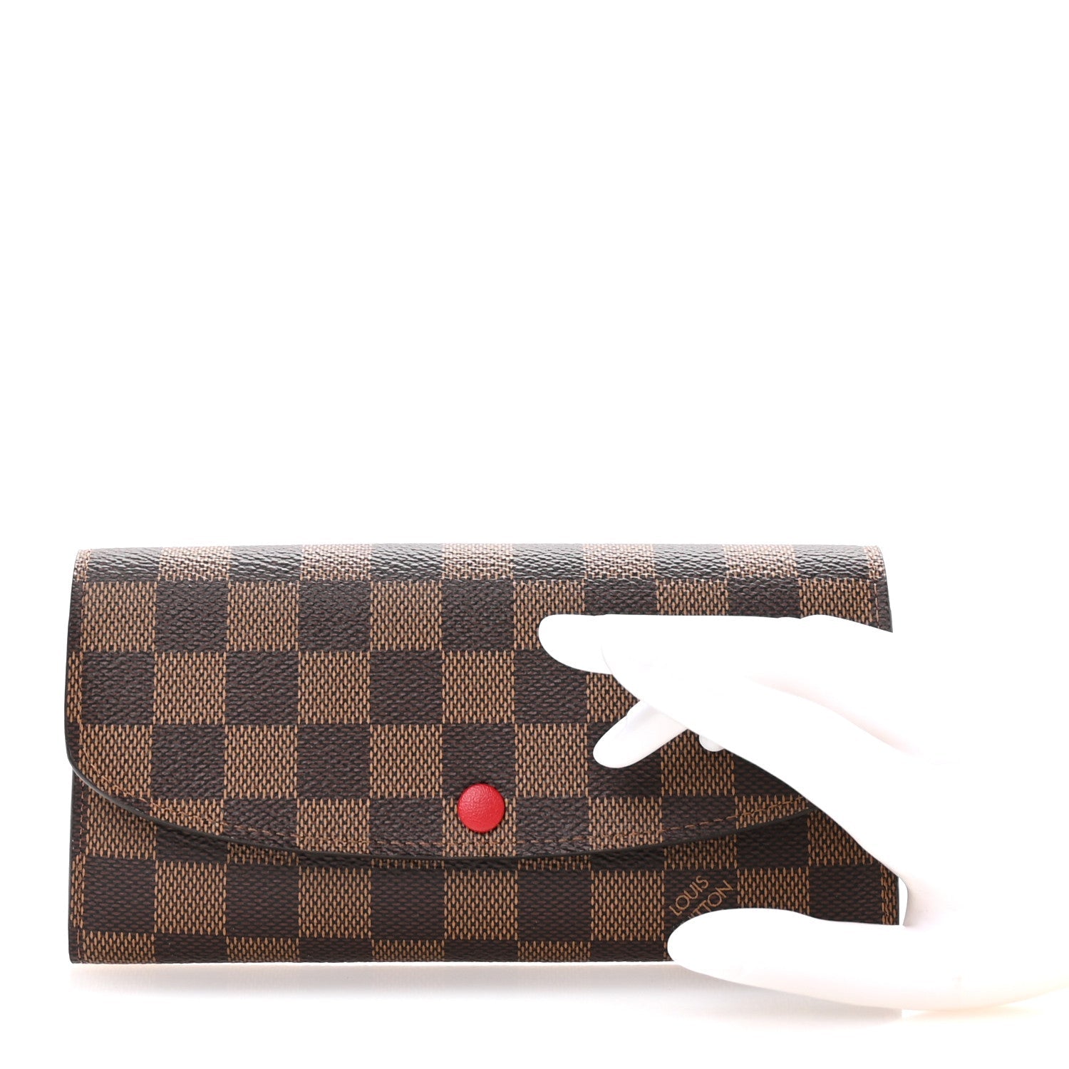 Damier Ebene Emilie Wallet Red