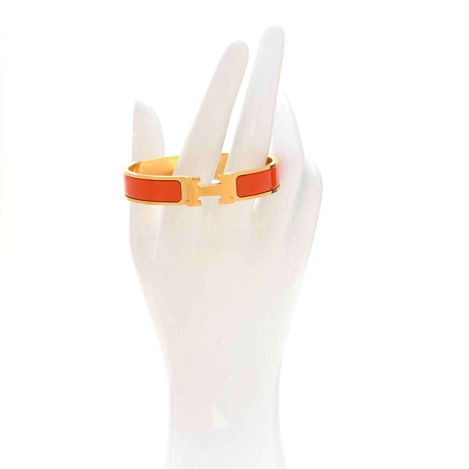 Enamel Narrow Clic Clac H Bracelet GM Orange