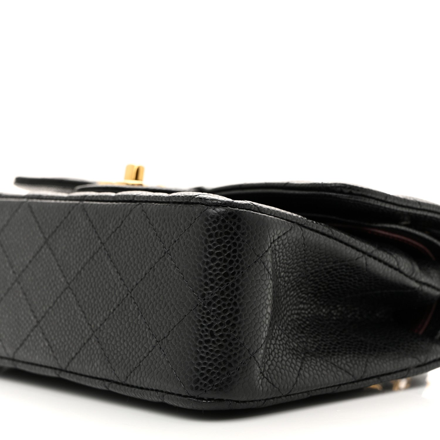 Caviar Quilted Small Double Flap Black