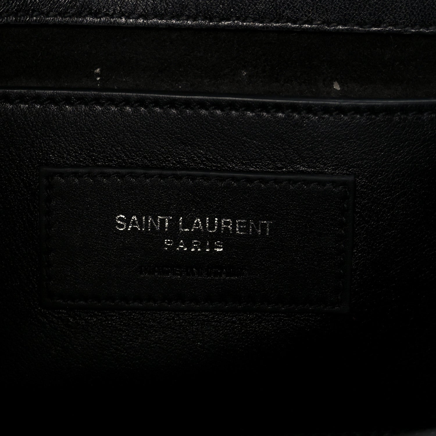 Calfskin Heart Studded Monogram Chain Wallet Black