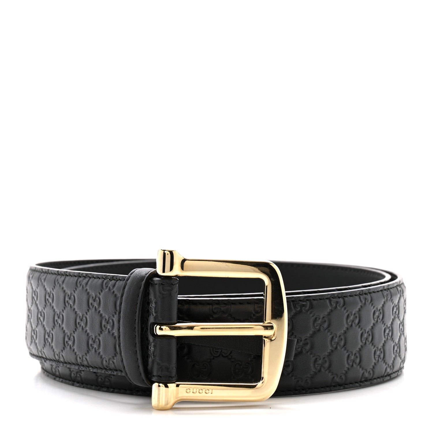 Soft Microguccissima Margaux Calfskin Belt 90 36 Black