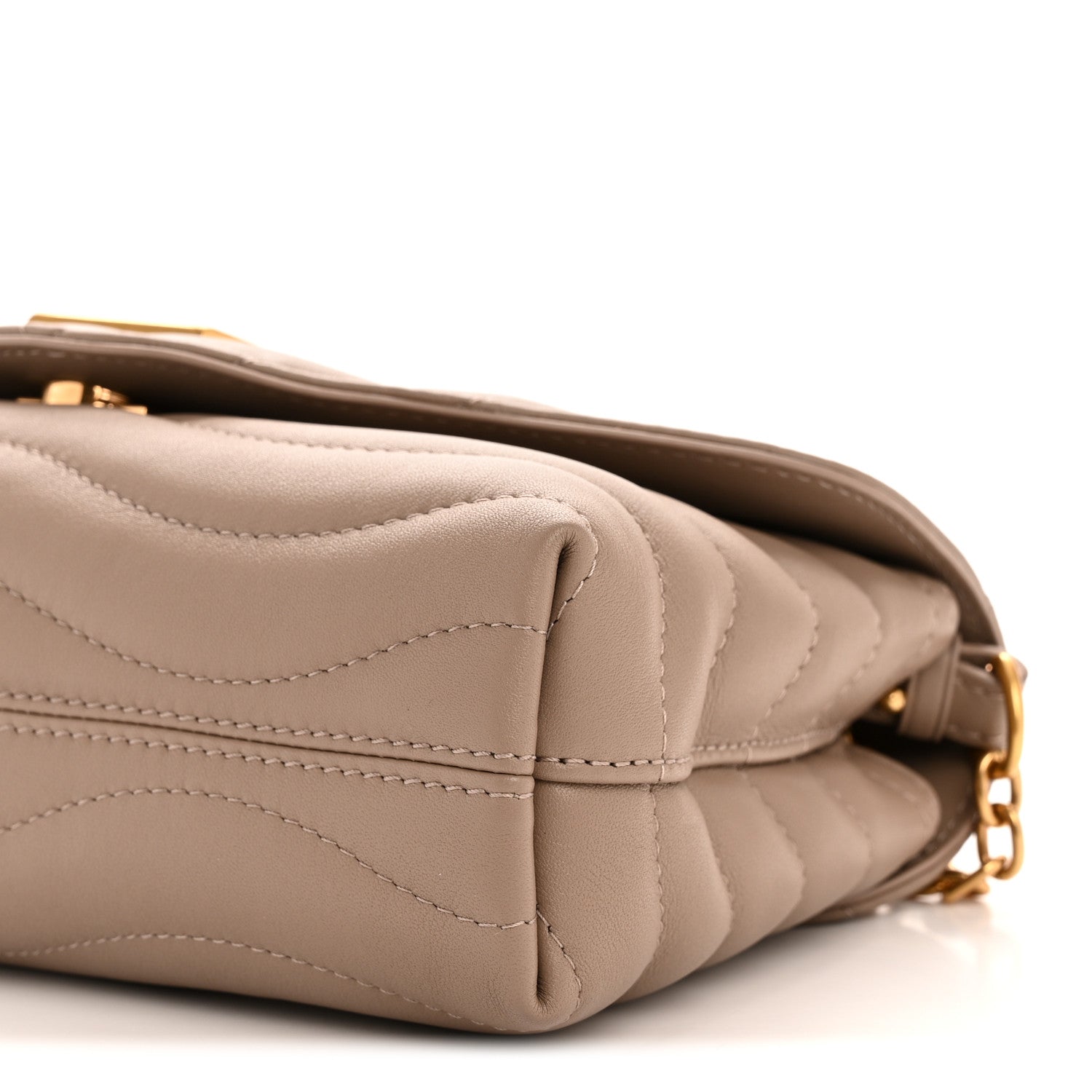 Calfskin LV New Wave Chain Bag Taupe