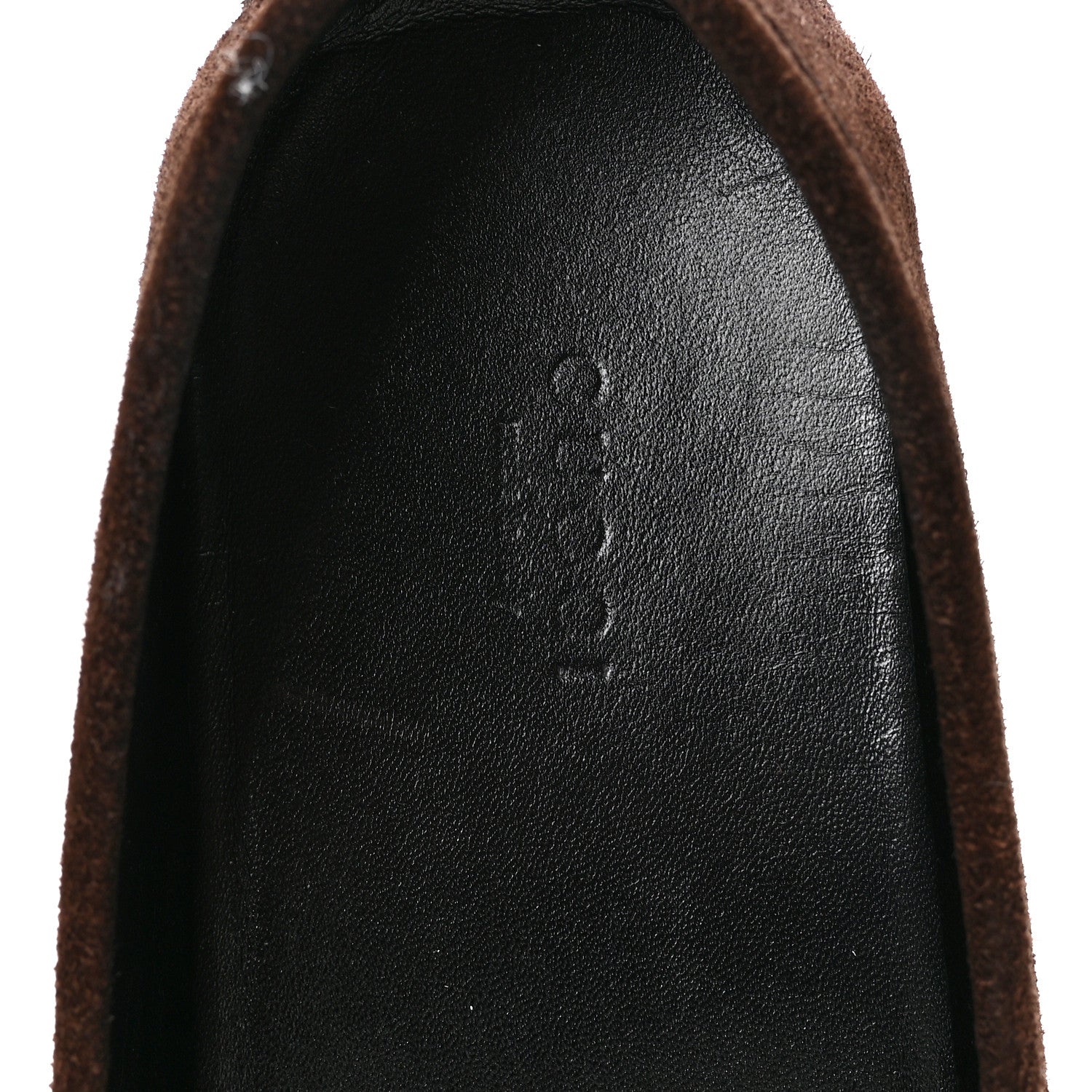 Suede GG Buckle Driver Loafers 38.5 Brown