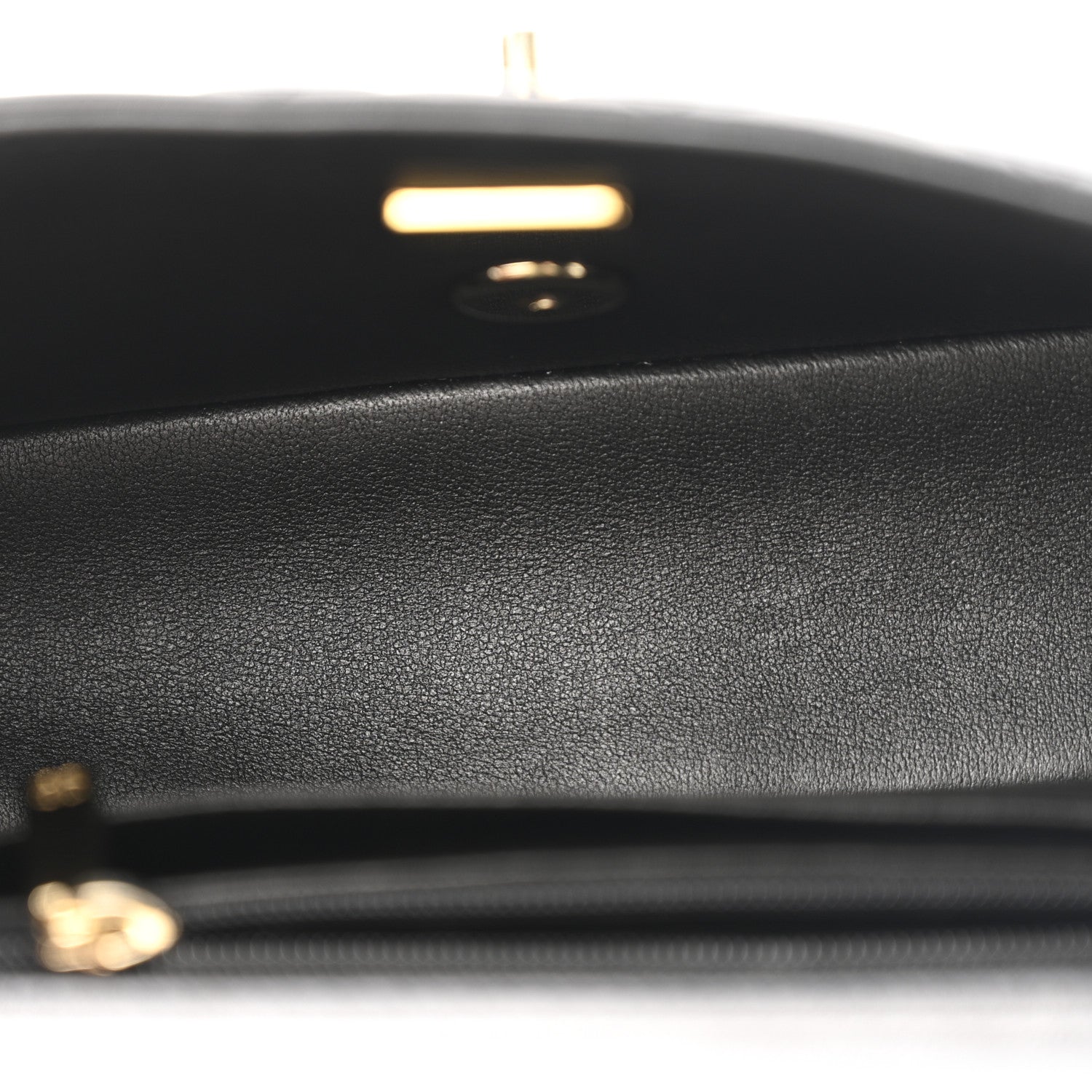 Lambskin Quilted Mini Rectangular Flap Black