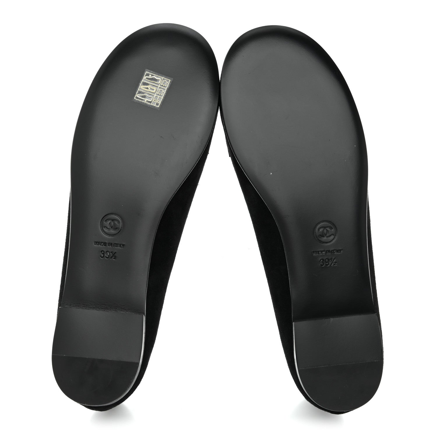 Suede Crystal CC Mocassin Loafers 39.5 Black