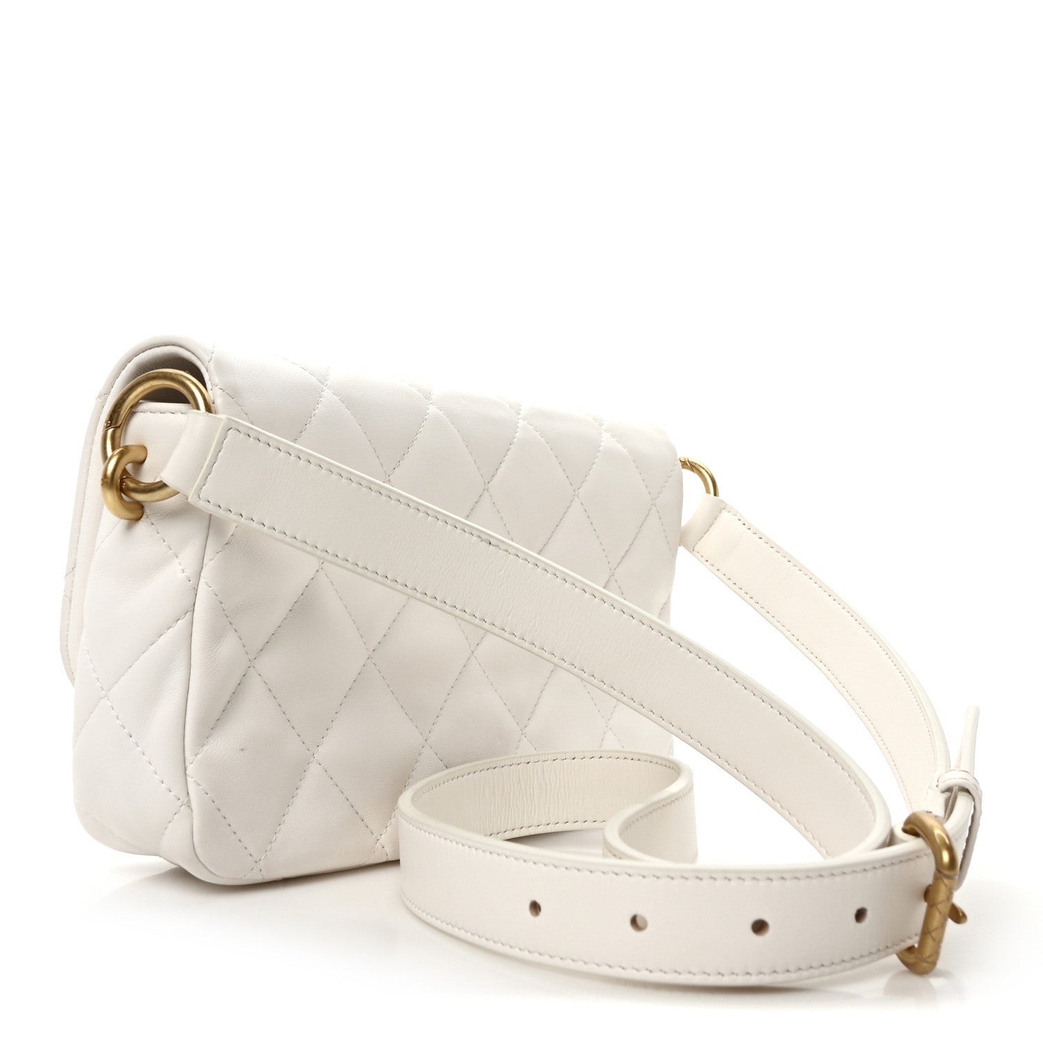 Lambskin Quilted Flap White