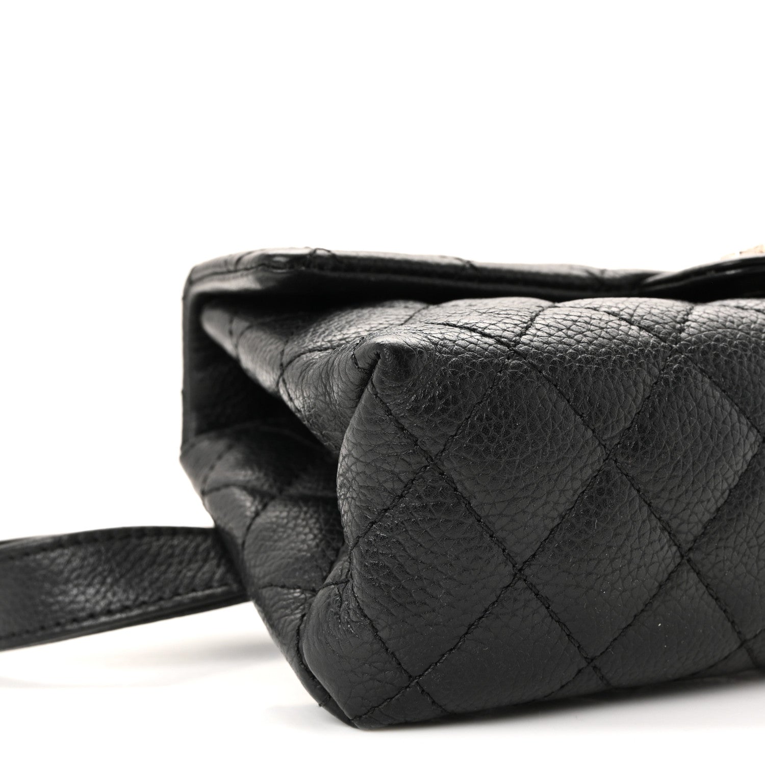 Grained Calfskin Quilted 2.55 Reissue Flap Belt Bag Clutch Black