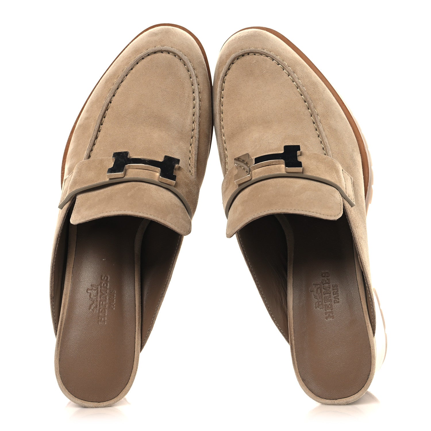 Suede Goatskin Flore 60 Mules 35.5 Beige