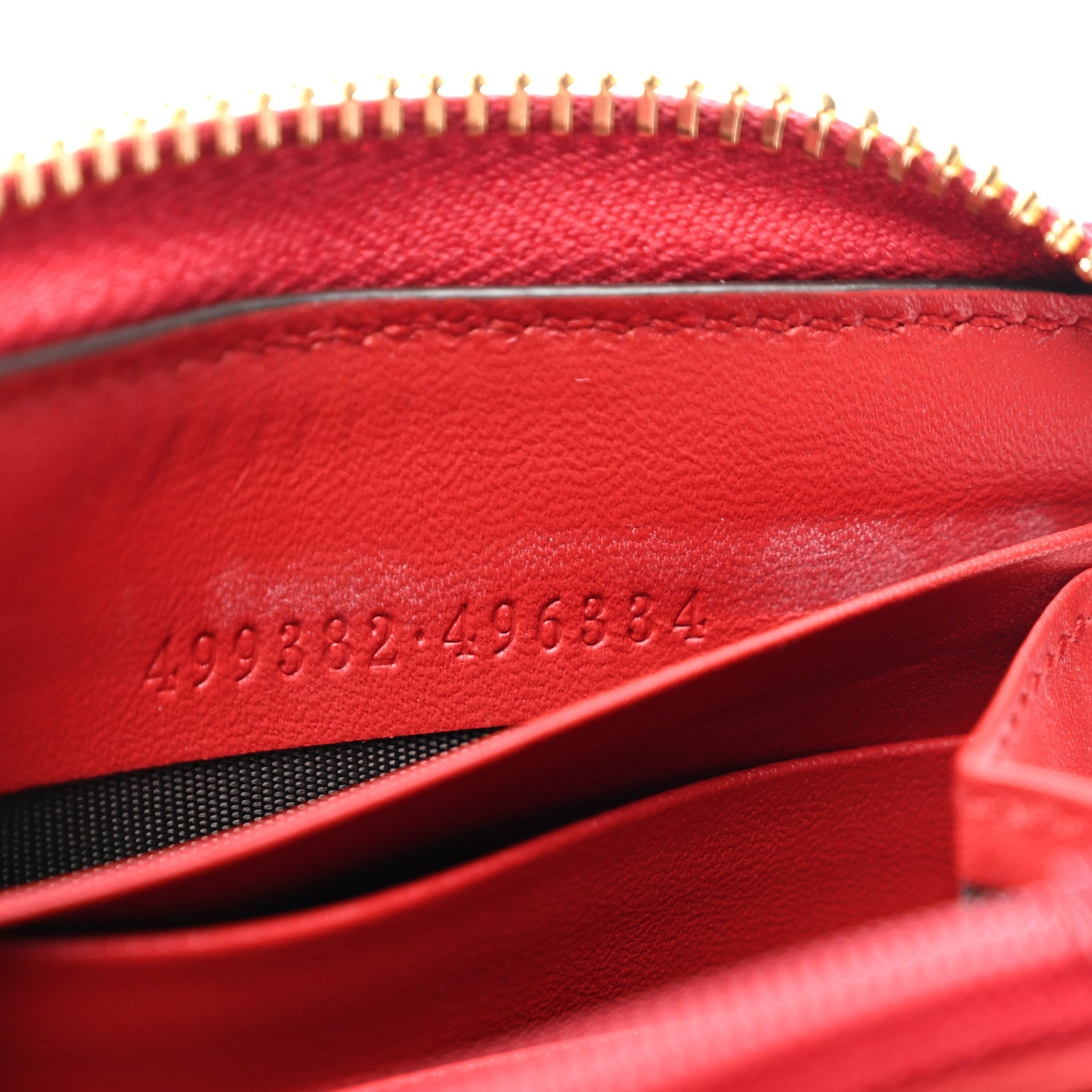 GG Supreme Monogram Mystic Cat Zip Around Wallet Red