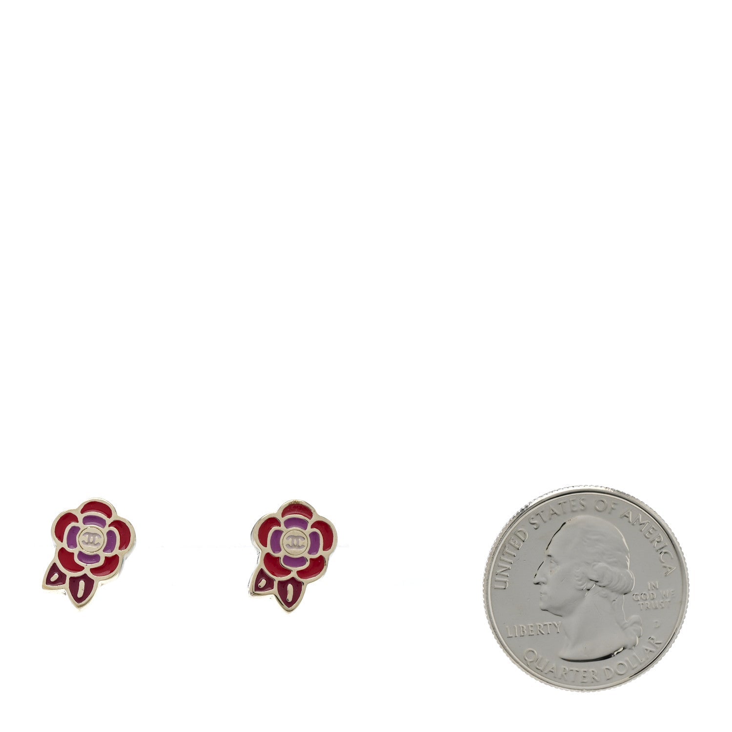 Enamel CC Camellia Earrings Multicolor