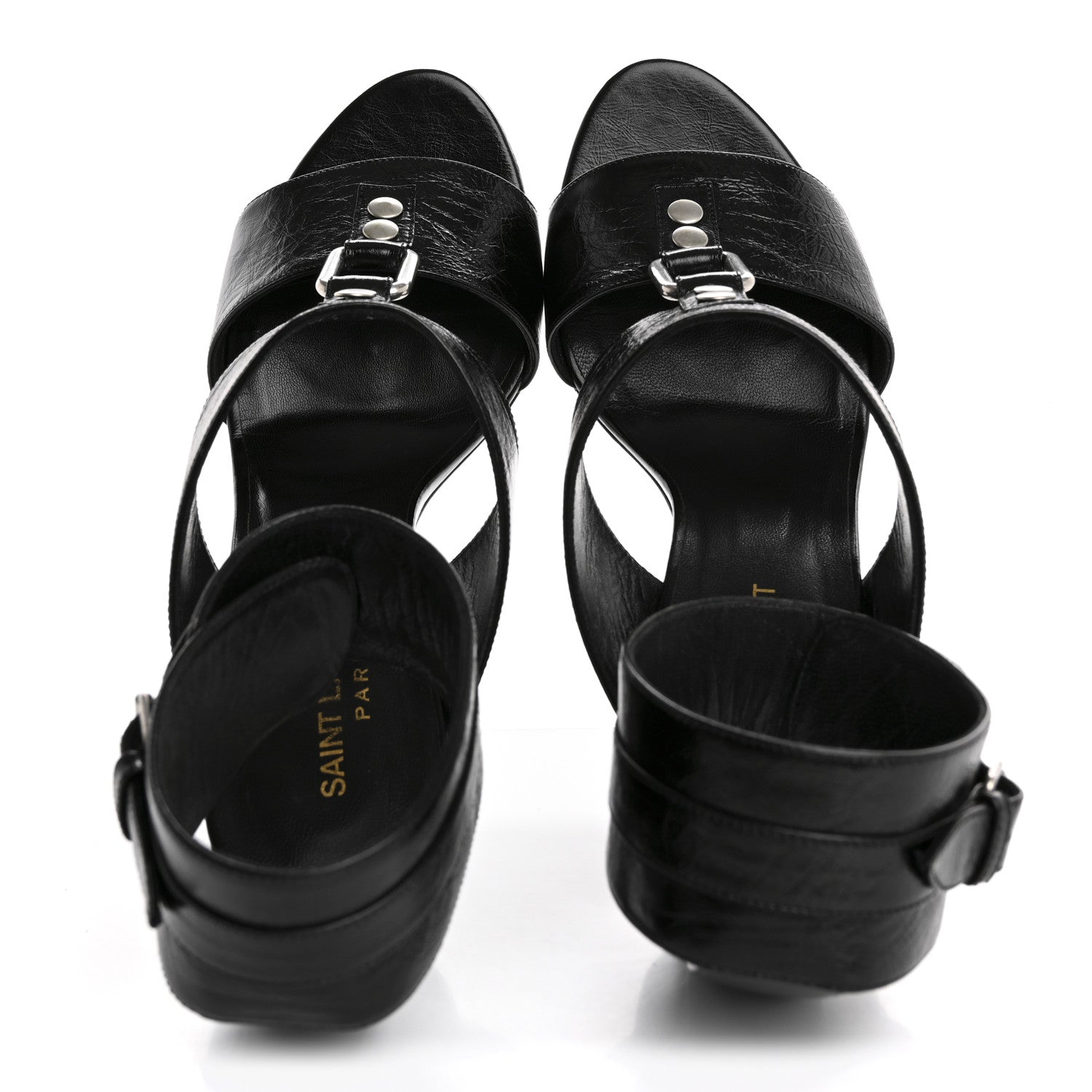 Shiny Calfskin Fetish 105 Sandal 39 Black
