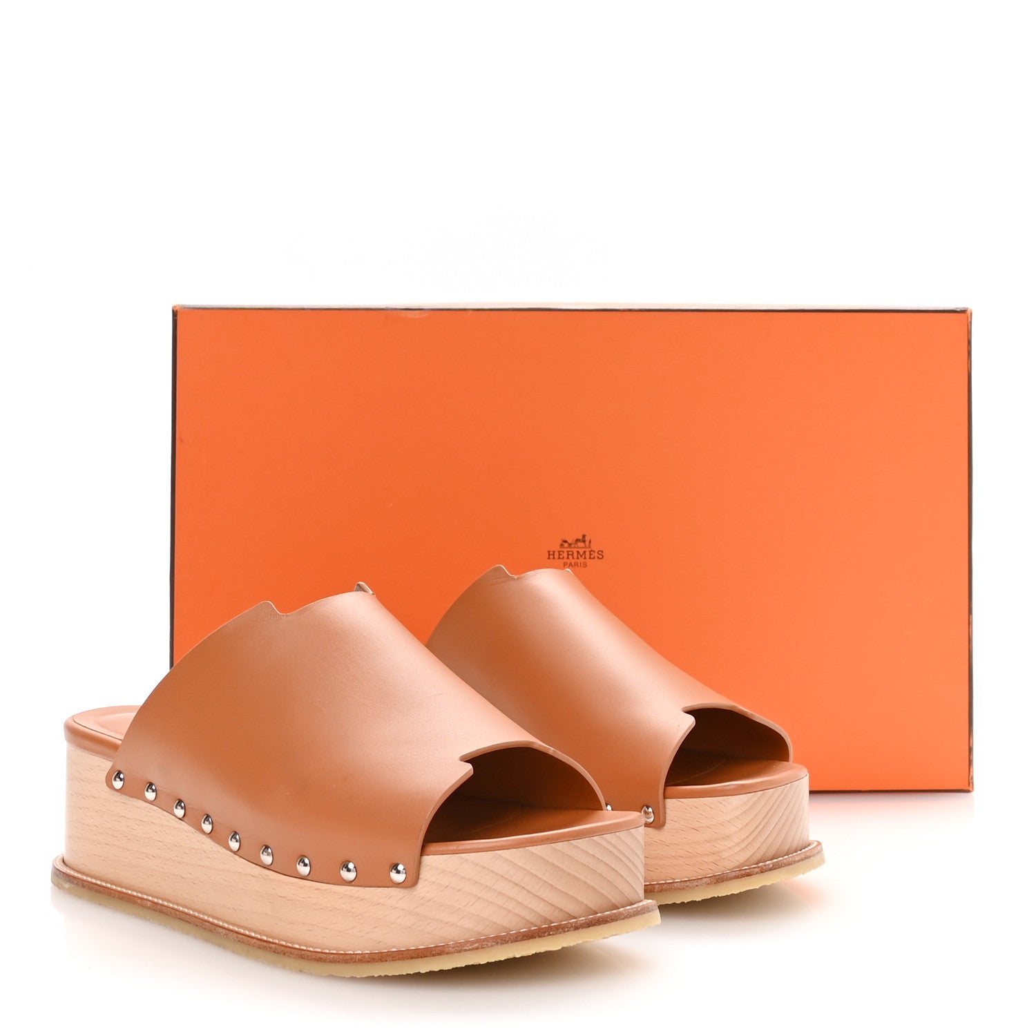 Calfskin Ellipse Mules 38 Marron Glaise