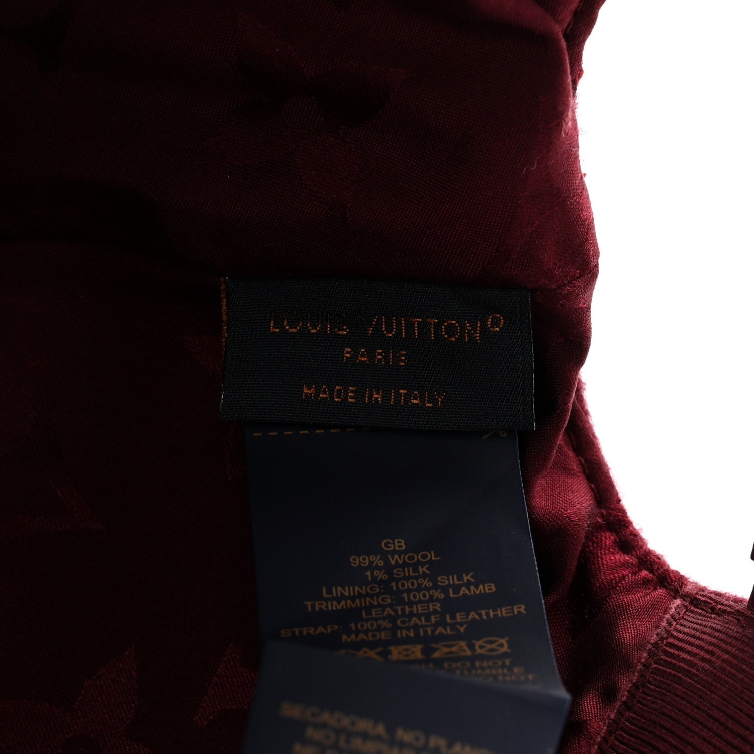 Wool Silk Monogram Endless Cap L Bordeaux