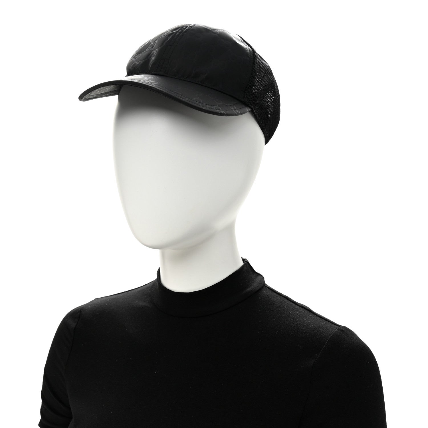 GG Supreme Monogram Baseball Hat S 57 Black