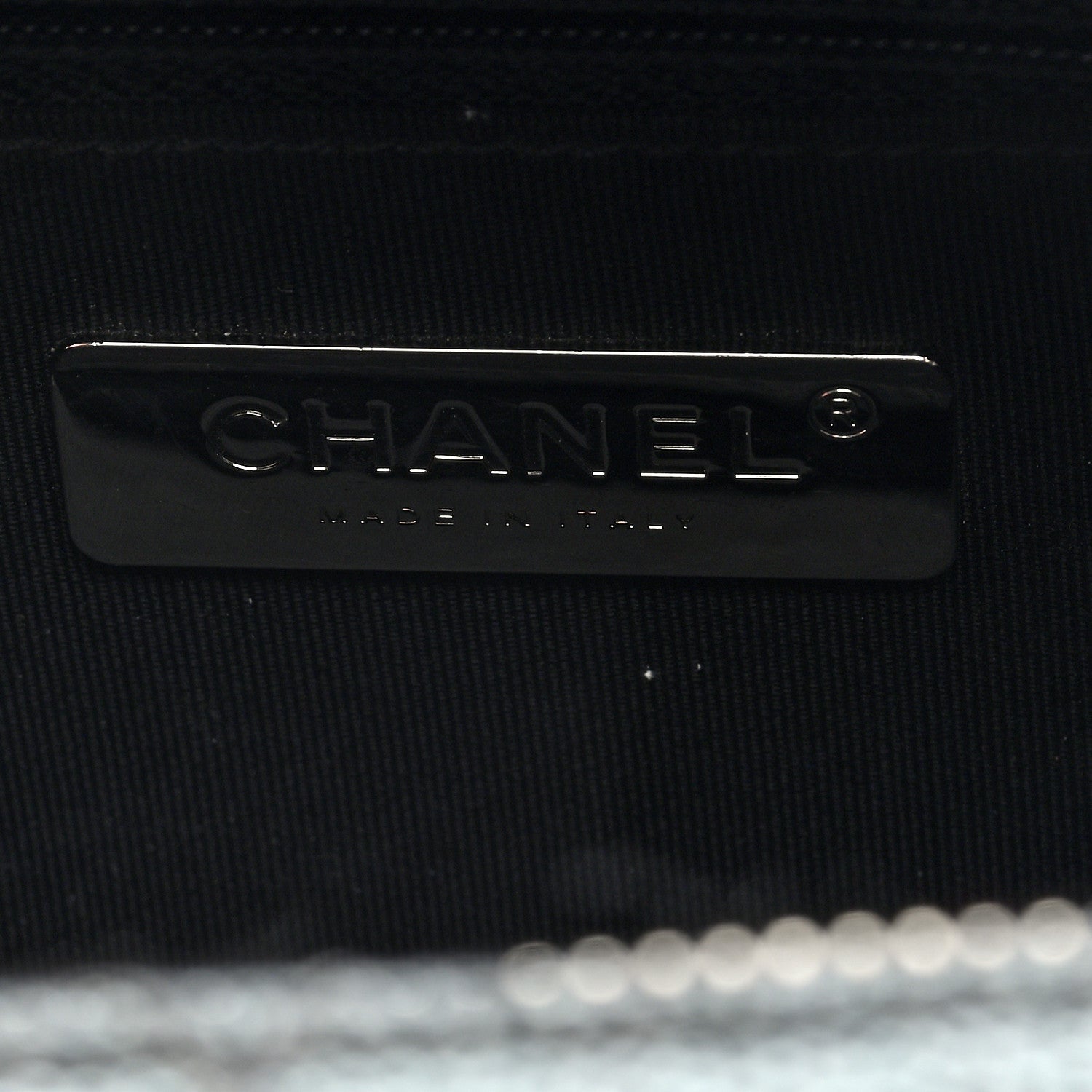 Metallic Caviar Small Coco Curve Vanity Bag Black Ruthenium