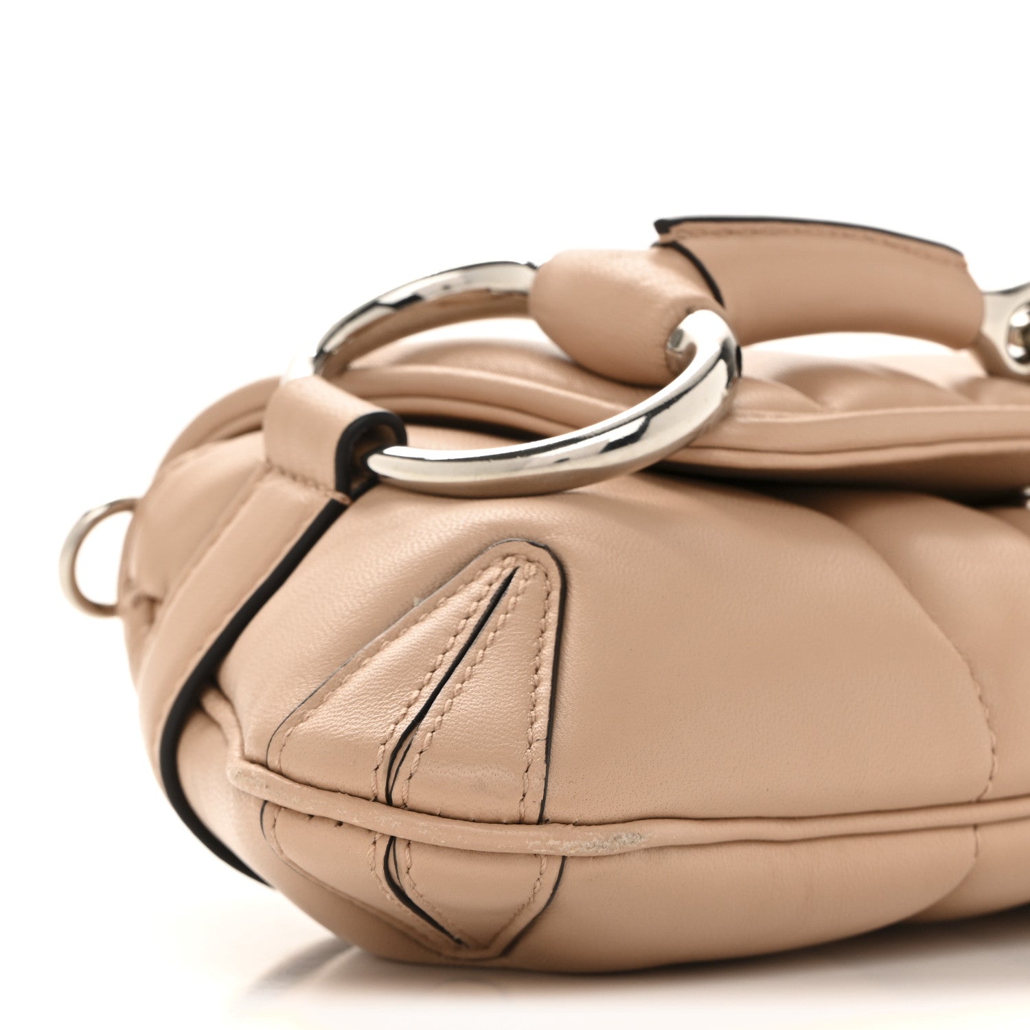 Nappa Vertical Matelasse Small Maxi Horsebit Chain Shoulder Bag Beige