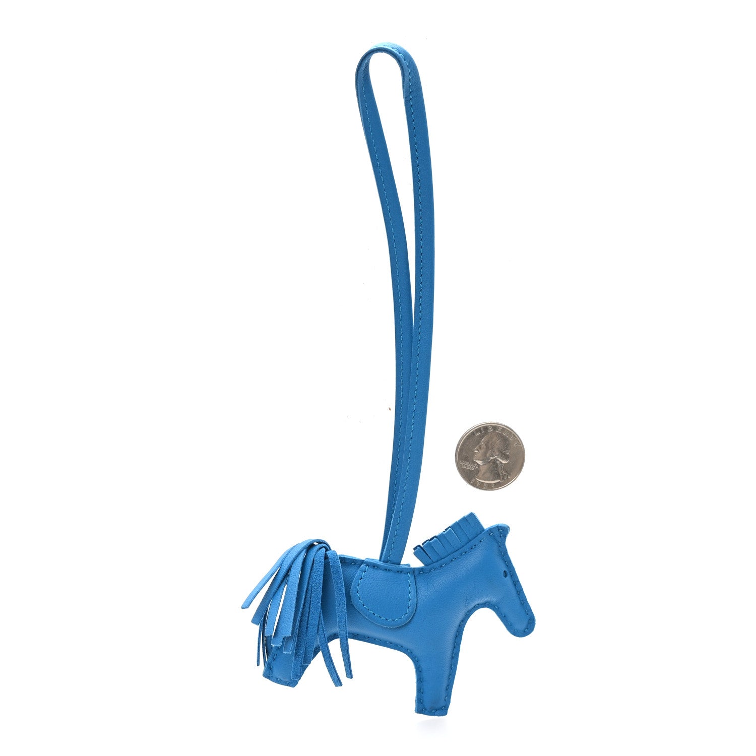 Milo Lambskin Grigri Rodeo Horse Bag Charm PM Bleu Zanzibar