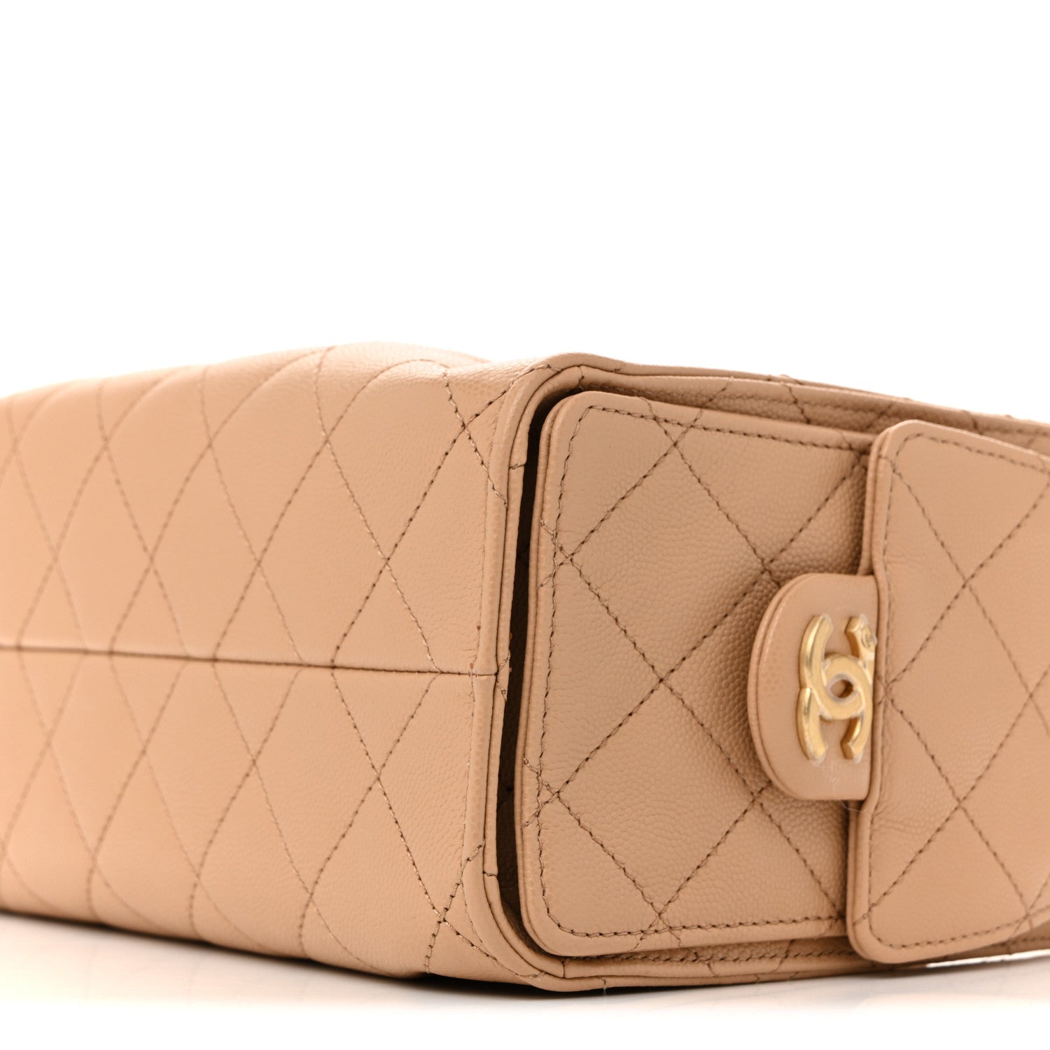 Caviar Quilted Mini Chanel 25 Handbag Beige