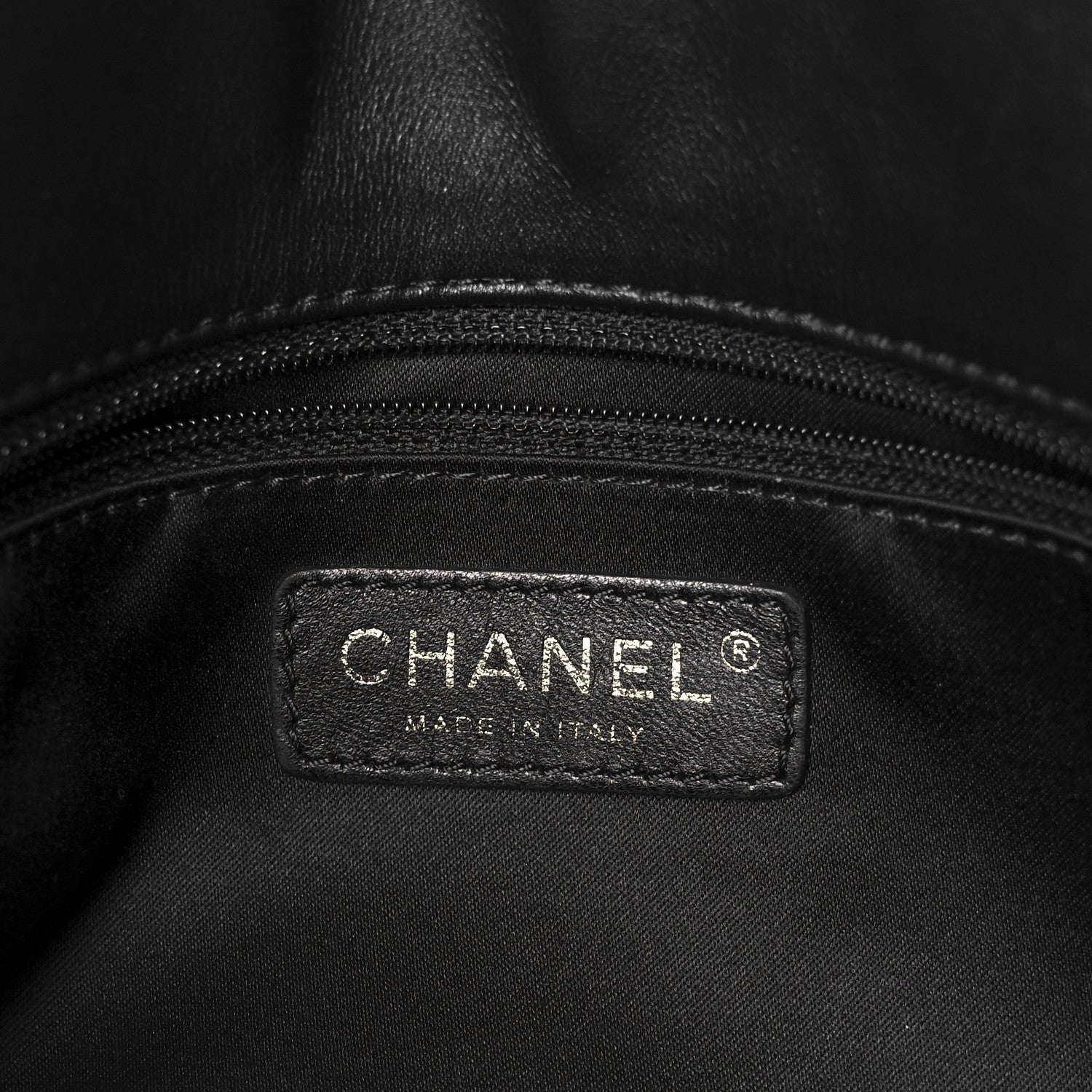 Calfskin Surpique Chevron Large Flap Black