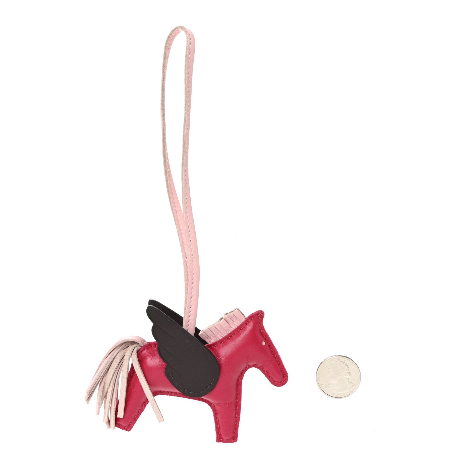 Milo Lambskin Grigri Rodeo Pegase Horse Bag Charm PM Framboise Rose Sakura Rouge Sellier