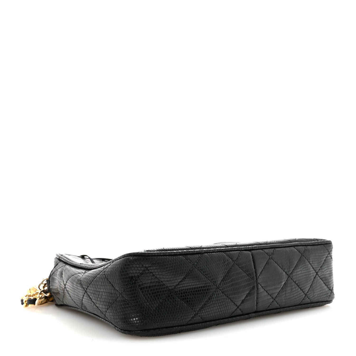 Lizard Diamond Quilted Tassel Camera Case Black