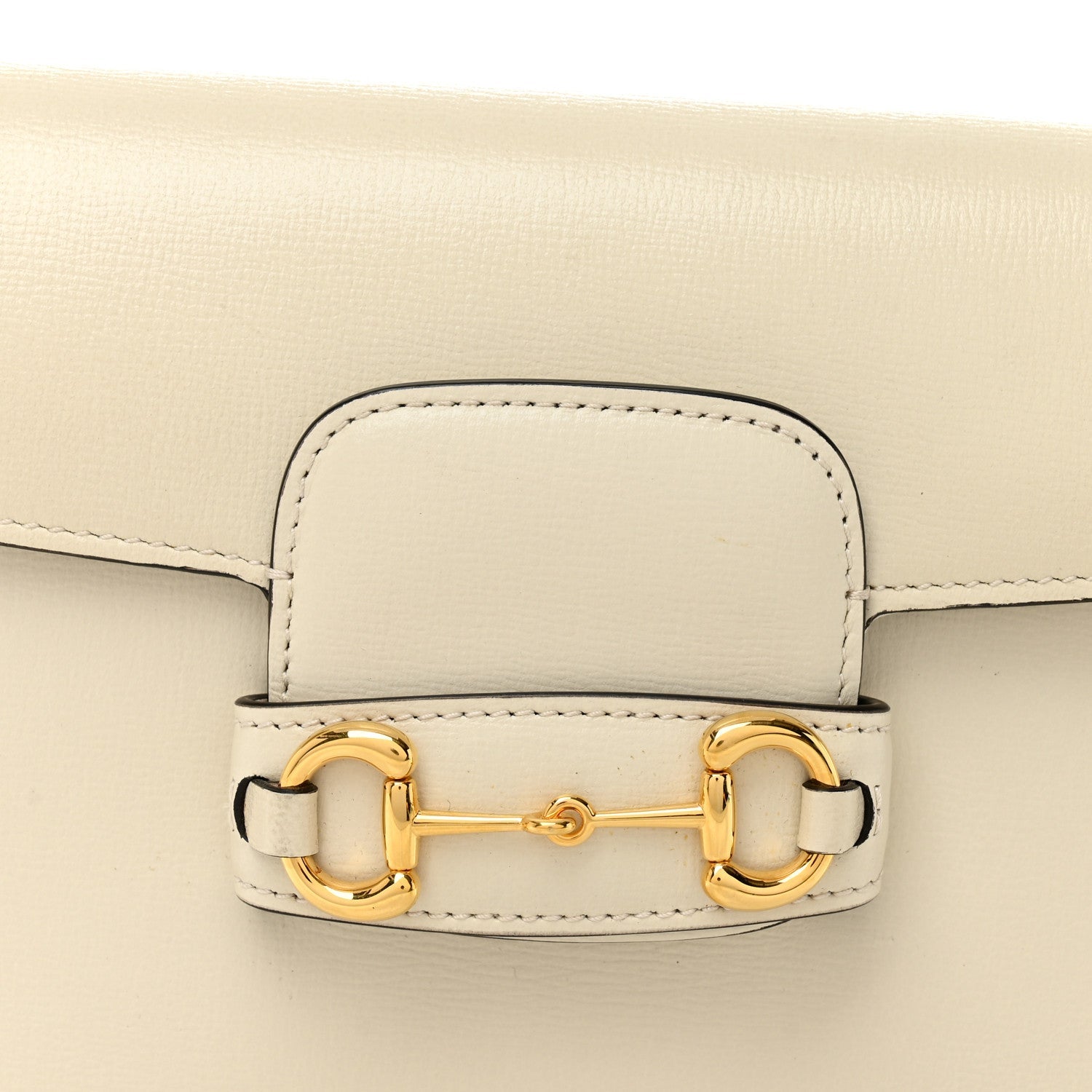 Azalea Calfskin Web Mini Horsebit 1955 Shoulder Bag Mystic White