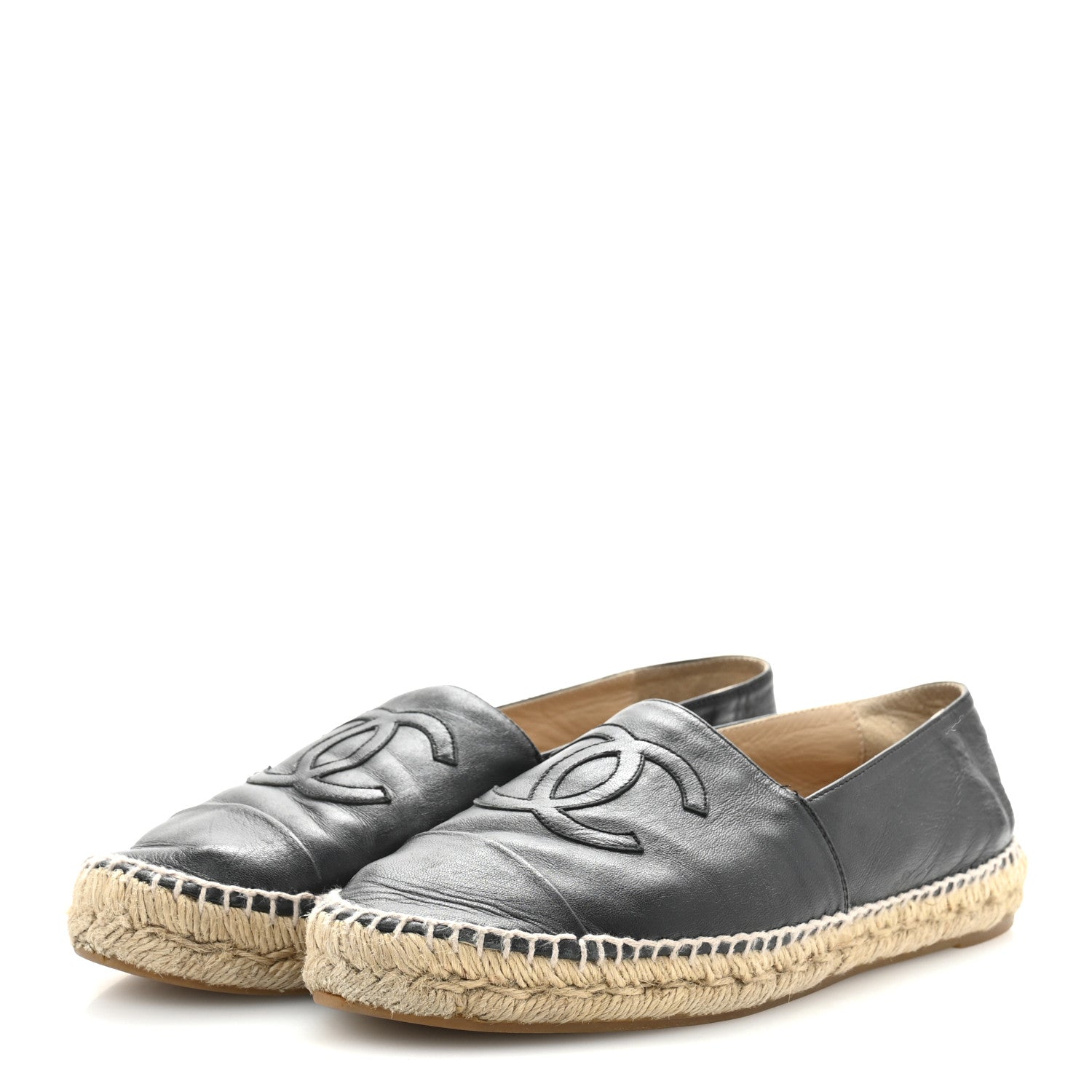 Lambskin CC Espadrilles 40 Black