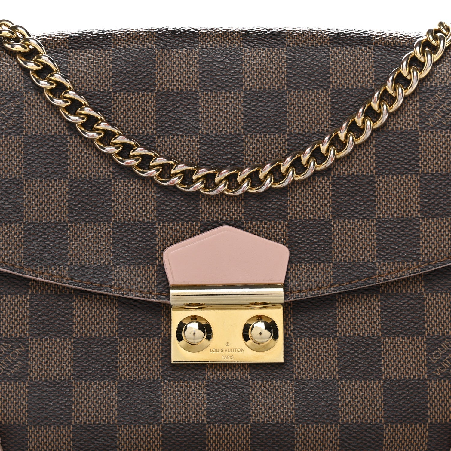 Damier Ebene Caissa Clutch Rose Ballerine