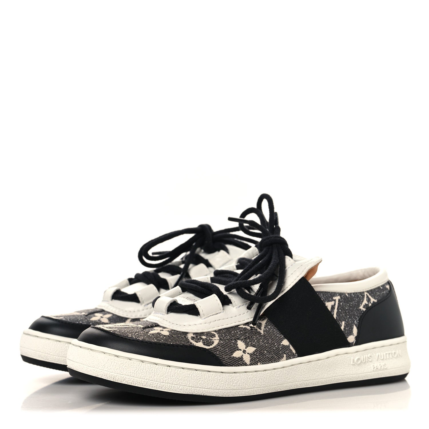 Denim Monogram Lous Sneakers 37 Gray