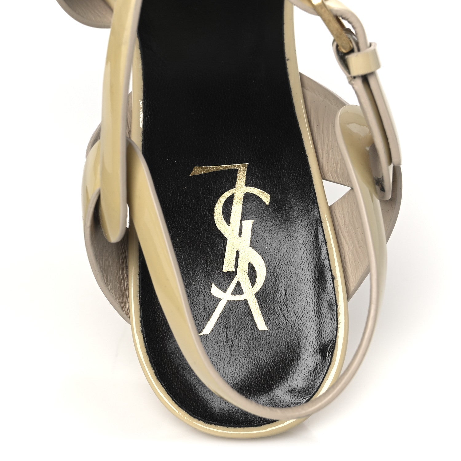 Patent Tribute 105 Platform Sandals 40 Nude Powder